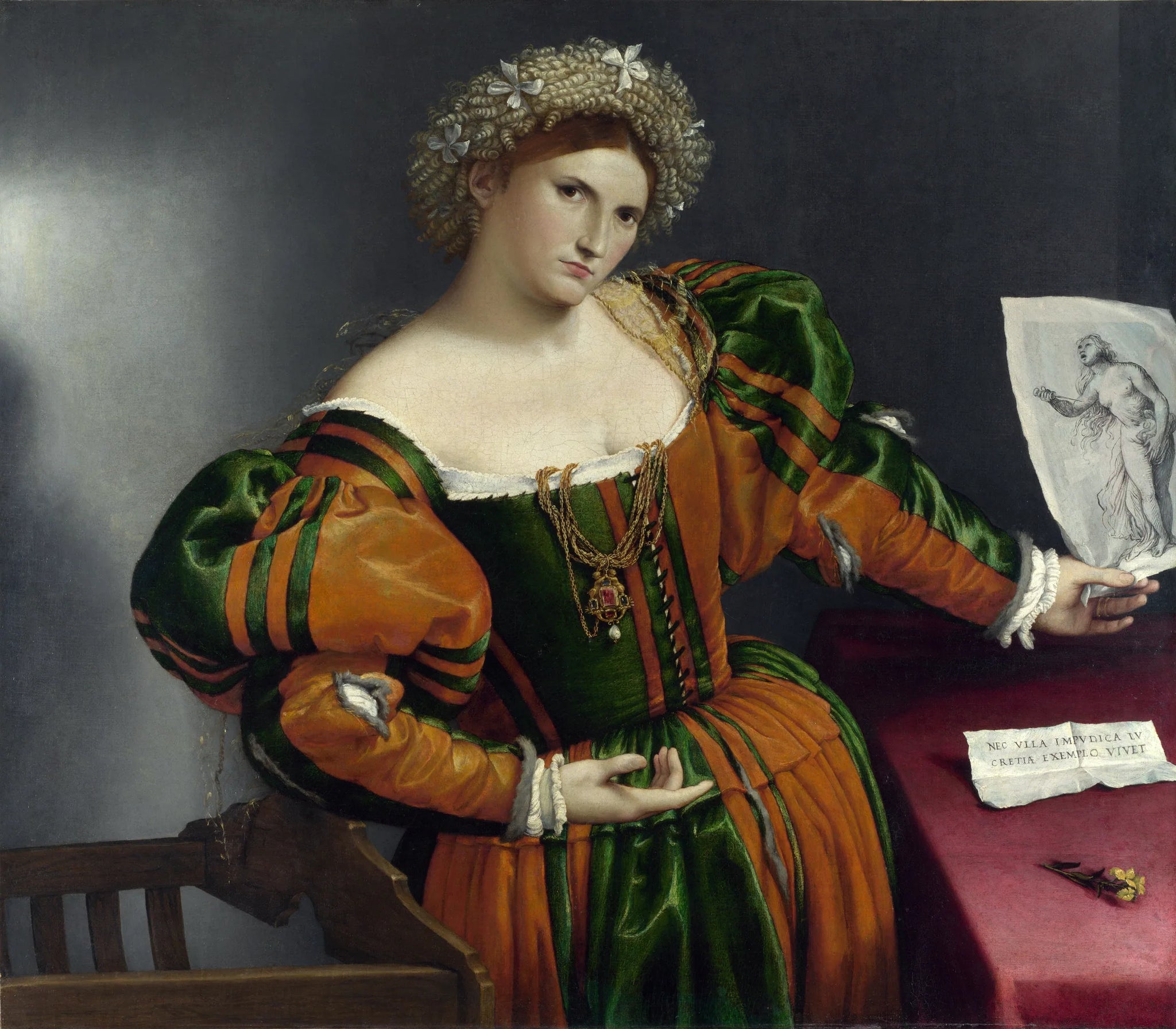 Portrait de femme - Lorenzo Lotto image 1 tableau peint à l’huile sur toile