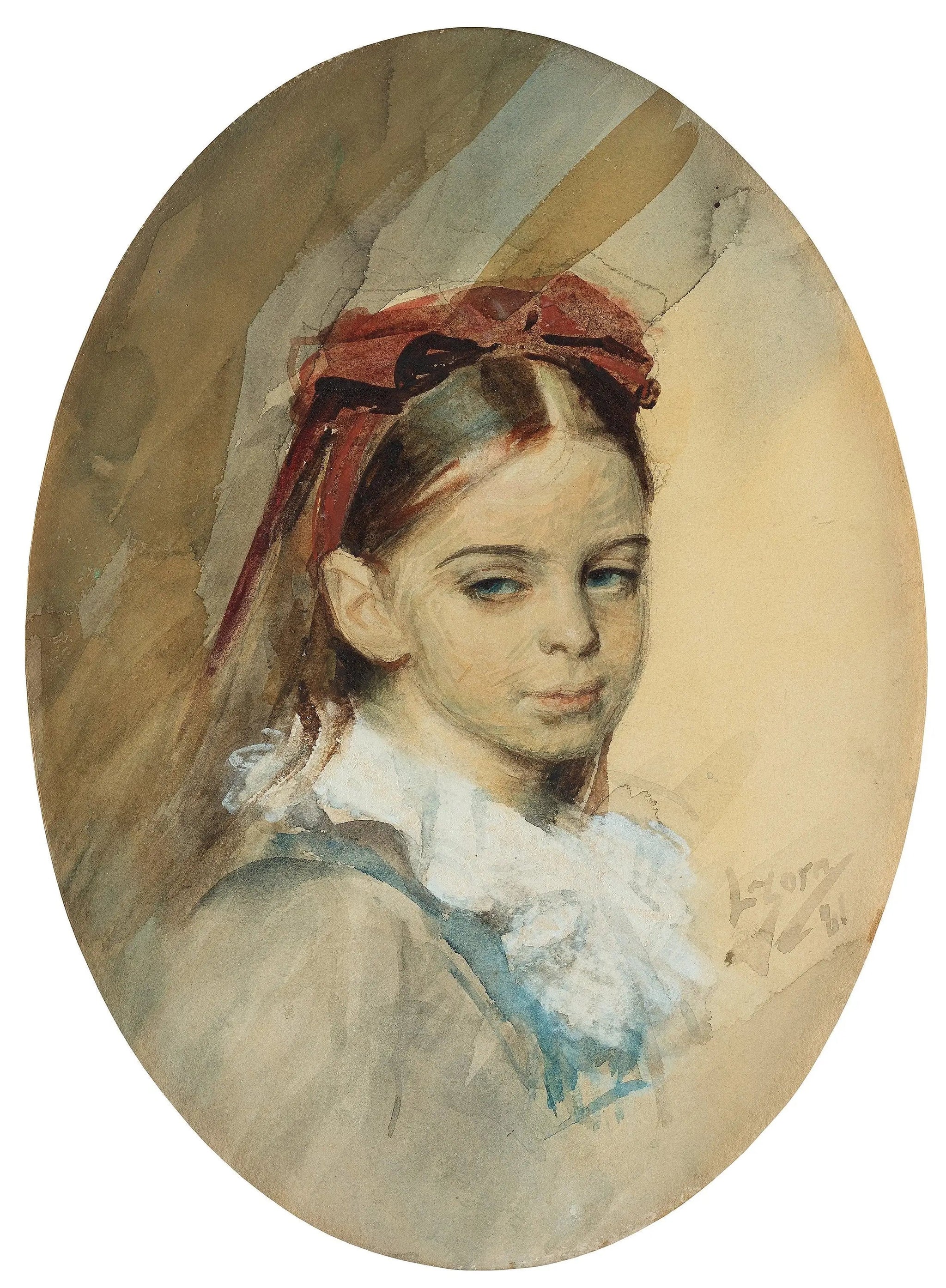 Portrait de fille - Anders Zorn image 1 copie peinte à la main à l’huile