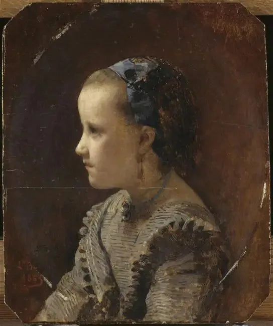 Portrait de fillette - Léon Bonnat image 1 tableau peint à l’huile sur toile