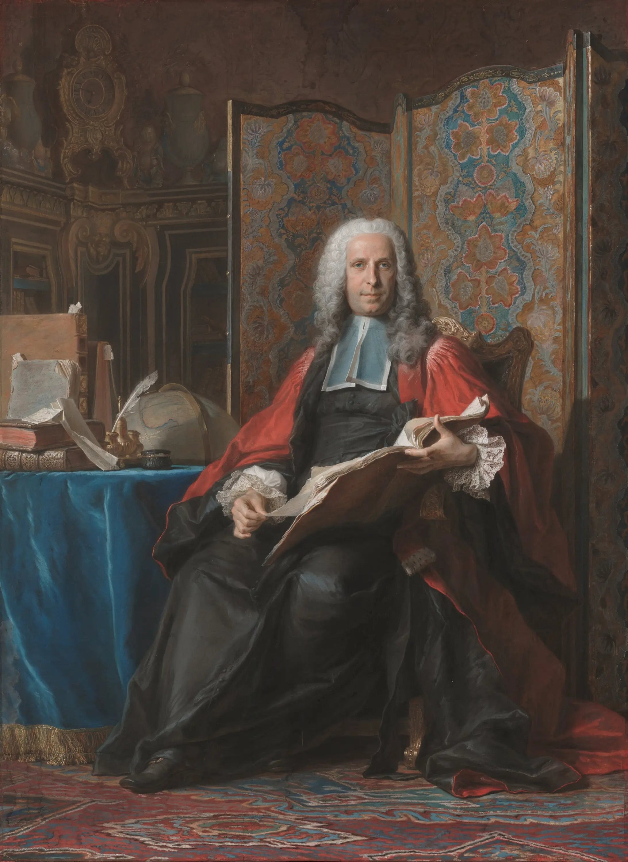 Portrait de Gabriel Bernard de Rieux - Maurice-Quentin de La Tour image 1 copie de tableau peinte à la main