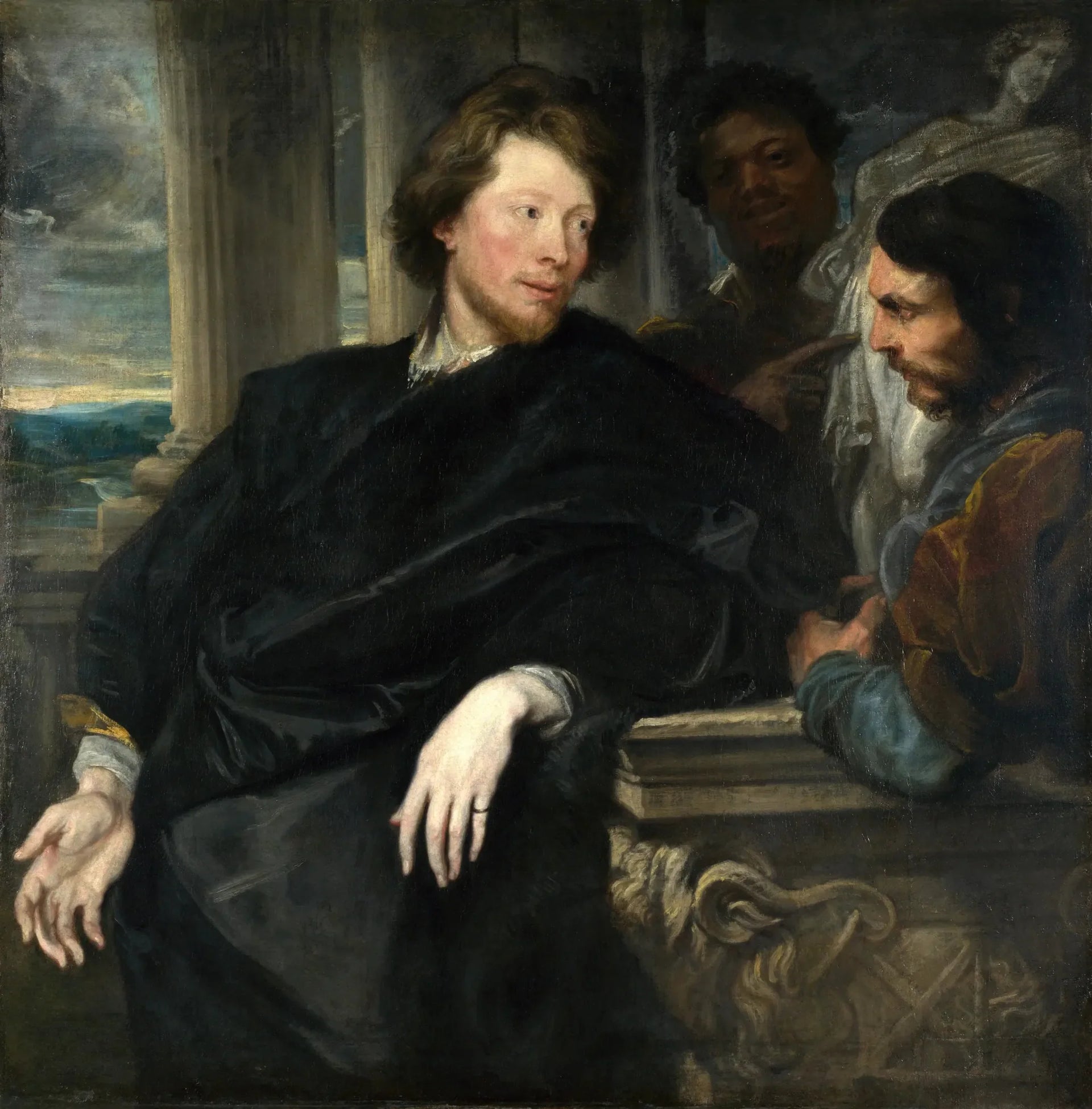 Portrait de George Gage avec deux accompagnateurs - Antoine van Dyck image 1 tableau peint à l’huile sur toile
