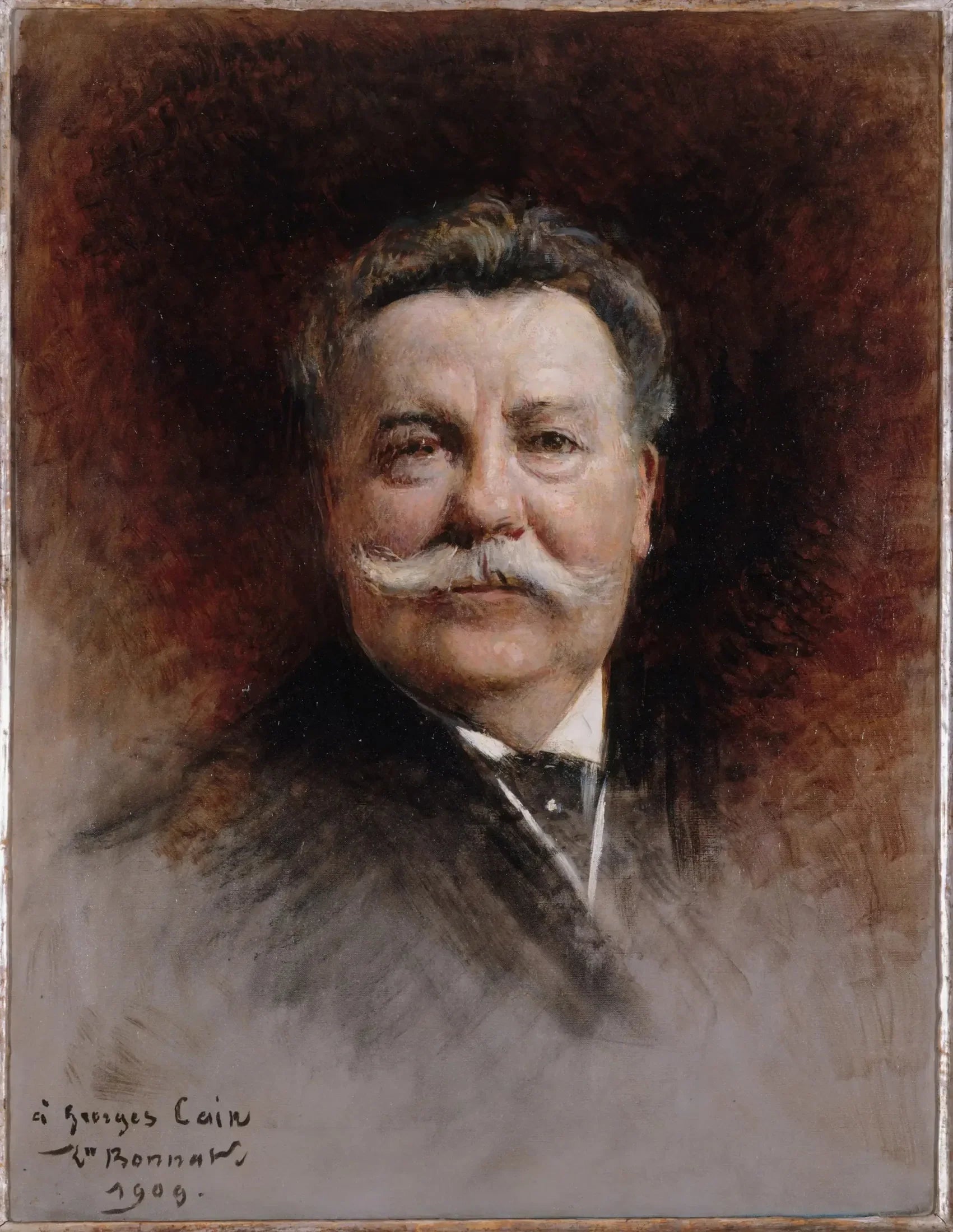 Portrait de Georges Cain (1853-1919), peintre et littérateur - Léon Bonnat image 1 copie de tableau peinte à la main