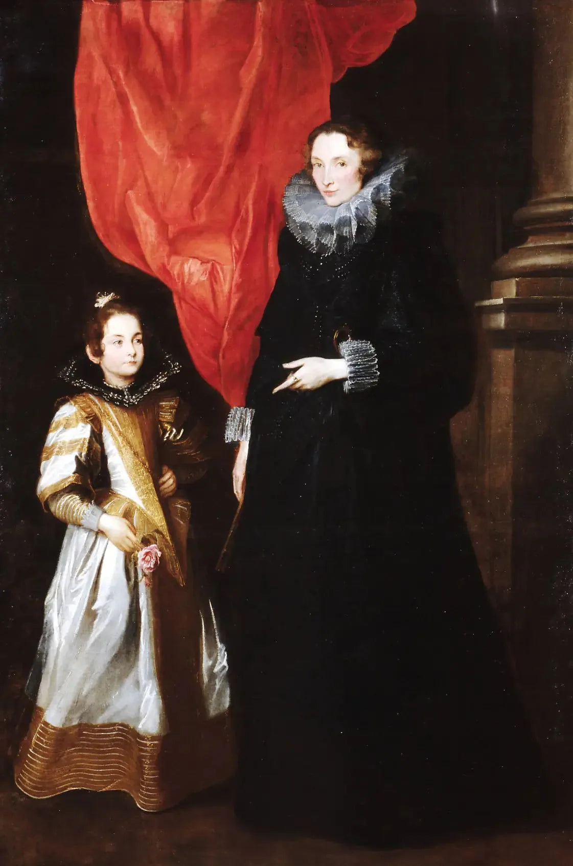 Portrait de Geronima Sale Brignole avec sa fille Maria Aurelia - Antoine van Dyck image 1 copie de tableau peinte à la main