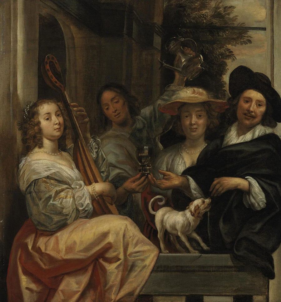 Portrait de groupe à une balustrade (Allégorie des cinq sens) - Jacob Jordaens