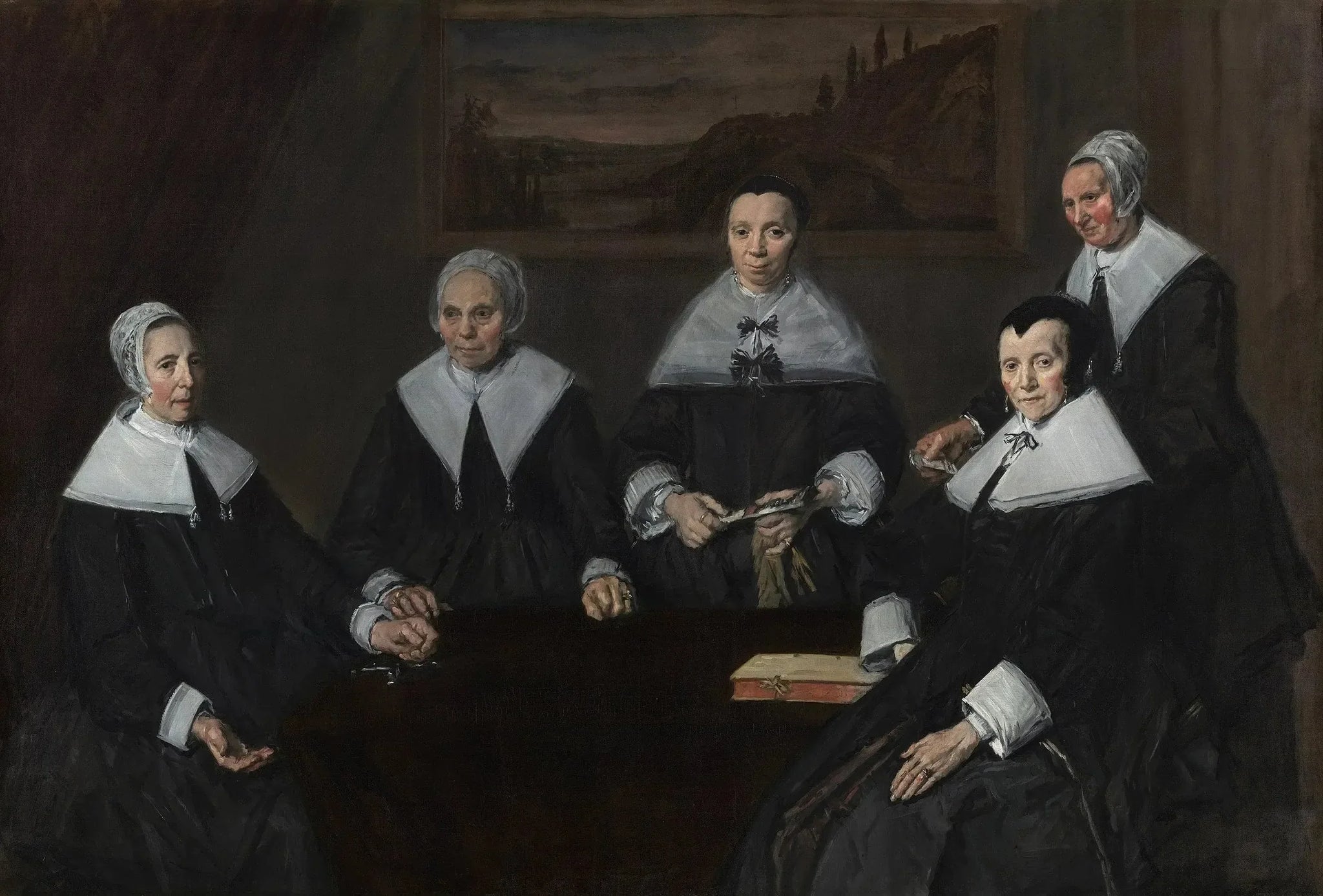 Portrait de groupe des régentes de l'hospice des vieillards - Frans Hals image 1 reproduction de peinture à l’huile