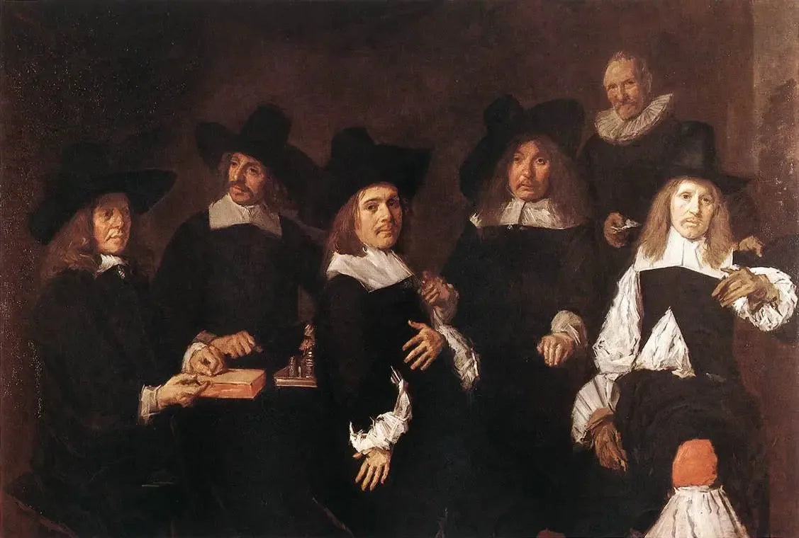 Portrait de groupe des régents de l'hospice des vieillards - Frans Hals image 1 copie de tableau peinte à la main