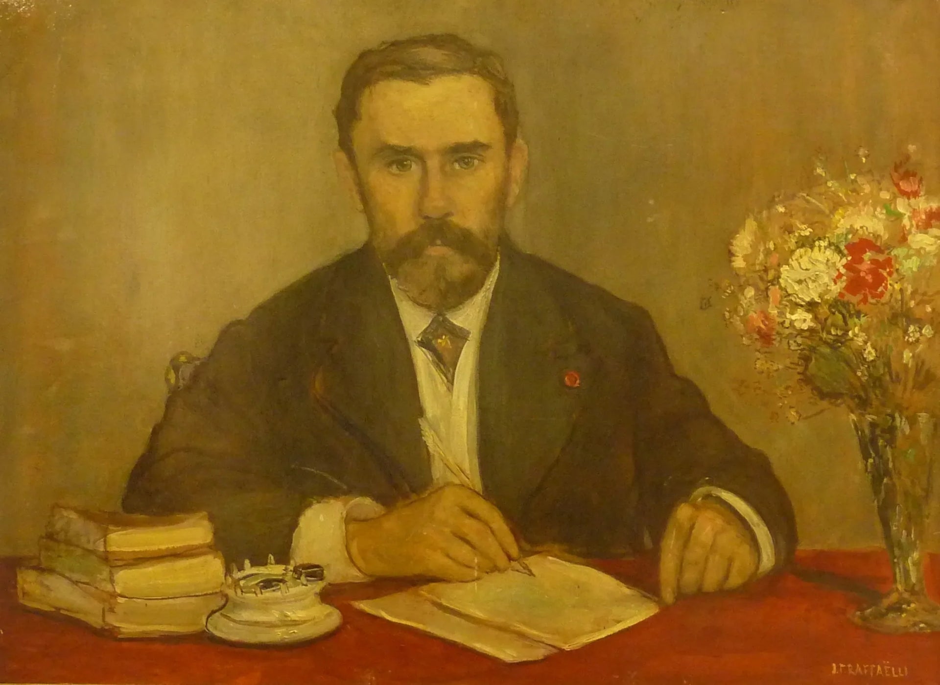 Portrait de Gustave Geffroy - Jean-François Raffaëlli image 1 reproduction artisanale de tableau