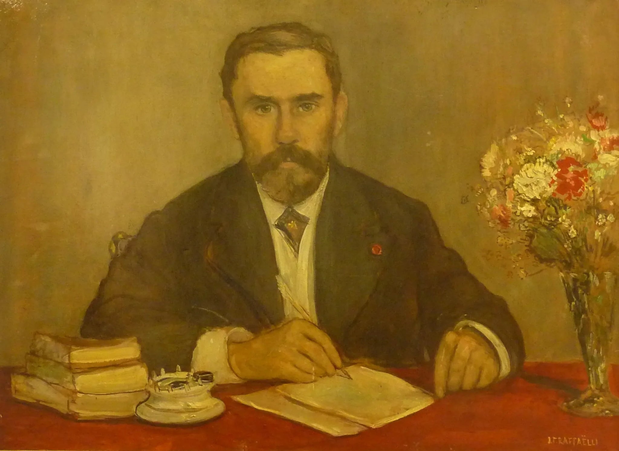 Portrait de Gustave Geffroy - Jean-François Raffaëlli image 1 reproduction artisanale de tableau