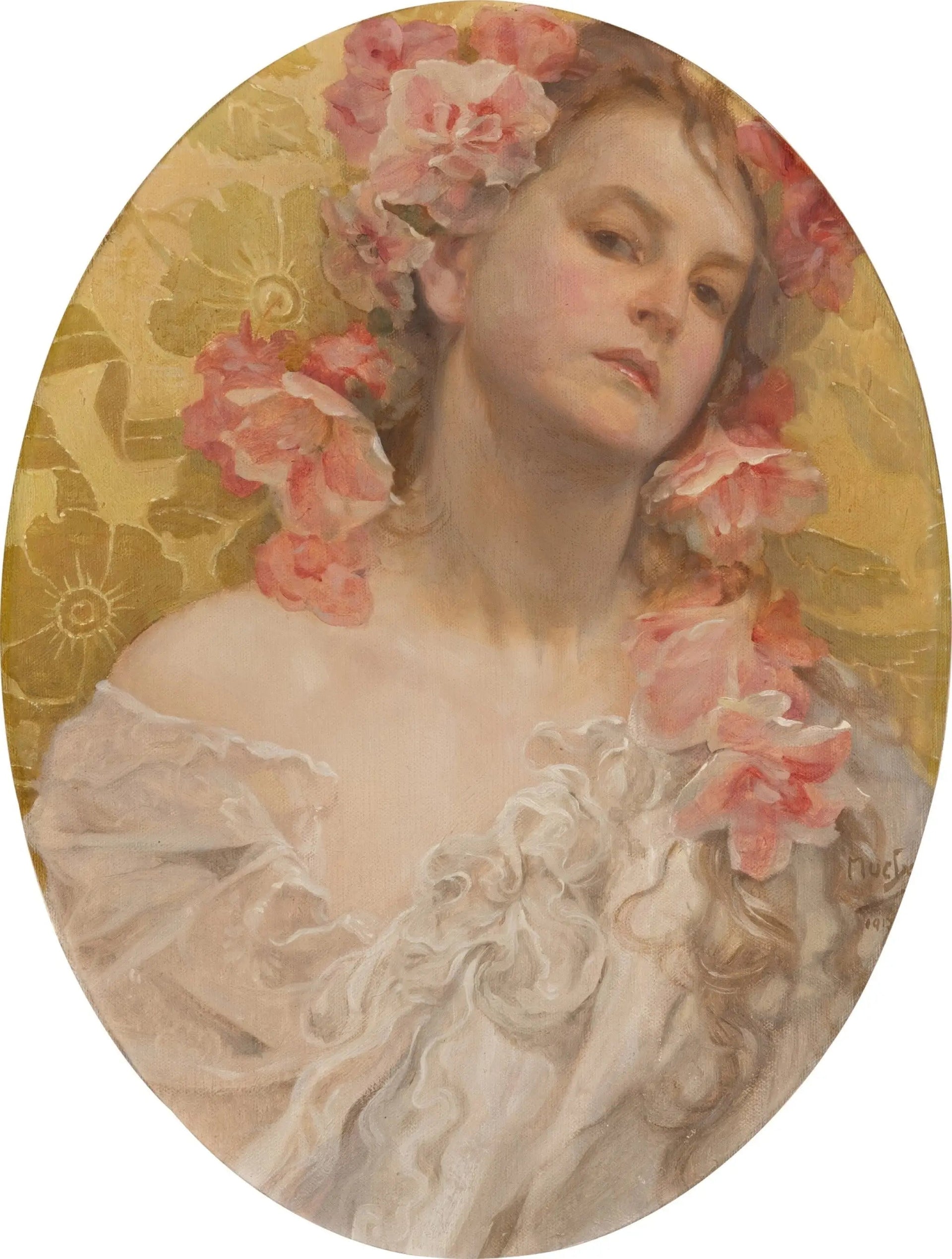Portrait de Hanna Vitousek - Alphonse Mucha image 1 reproduction artisanale de tableau