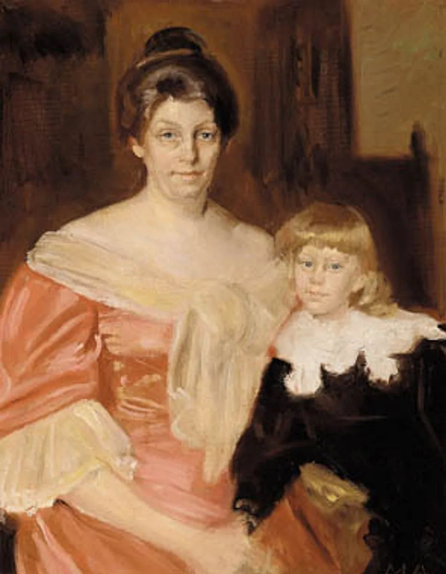 Portrait de Henny Brodersen et de son plus jeune fils, Fin. - Michael Peter Ancher