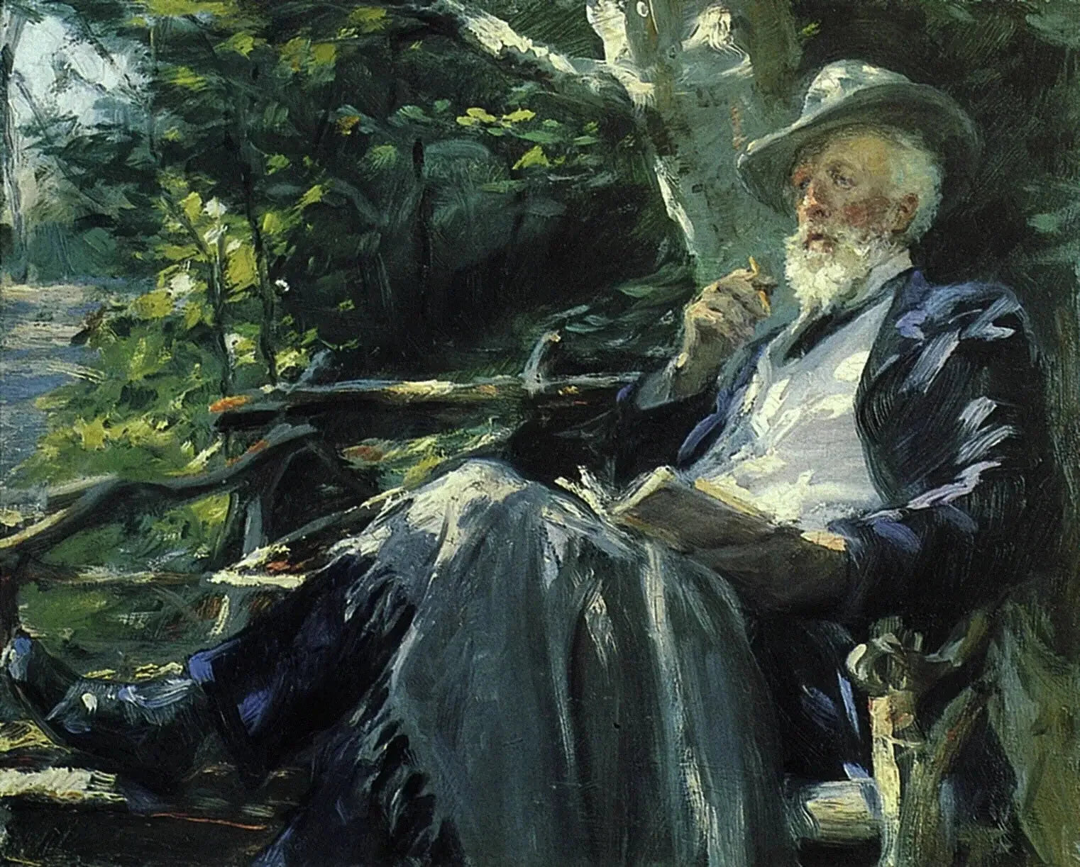 Portrait de Holger Drachmann - Peder Severin Krøyer image 1 copie peinte à la main à l’huile