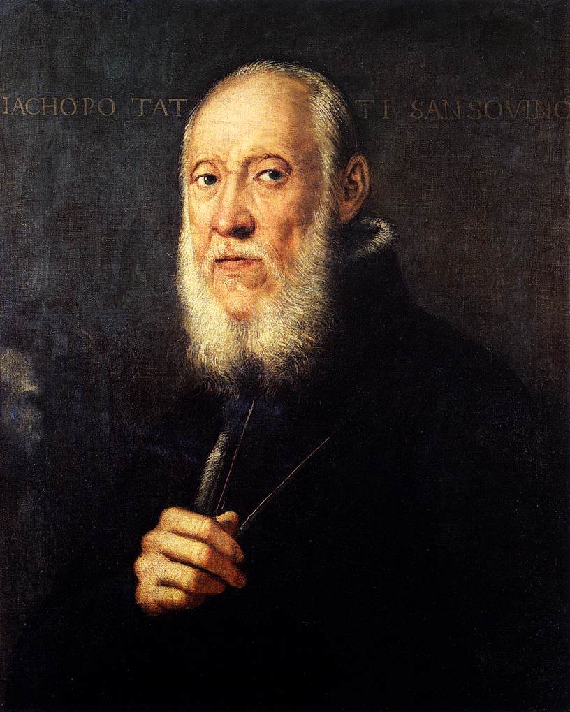 Portrait de Jacopo Sansovino - Jacopo Tintoretto image 1 reproduction de peinture à l’huile