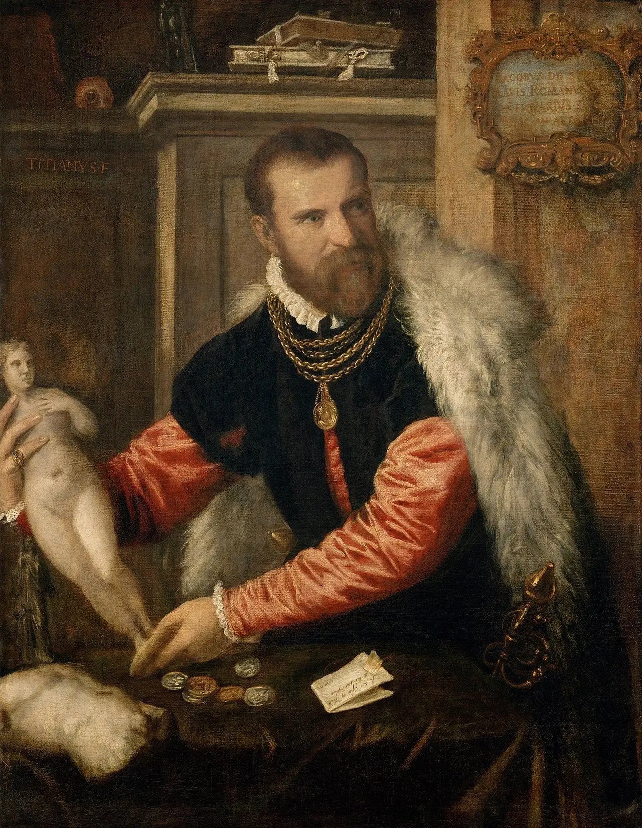 Portrait de Jacopo Strada - Titian image 1 reproduction artisanale de tableau