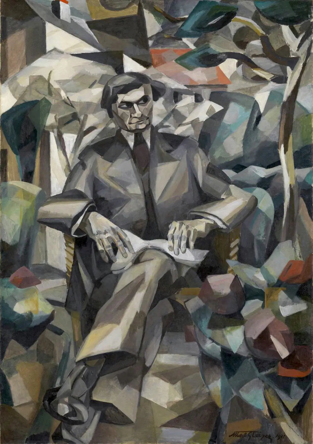 Portrait de Jacques Nayral - Albert Gleizes image 1 copie peinte à la main à l’huile