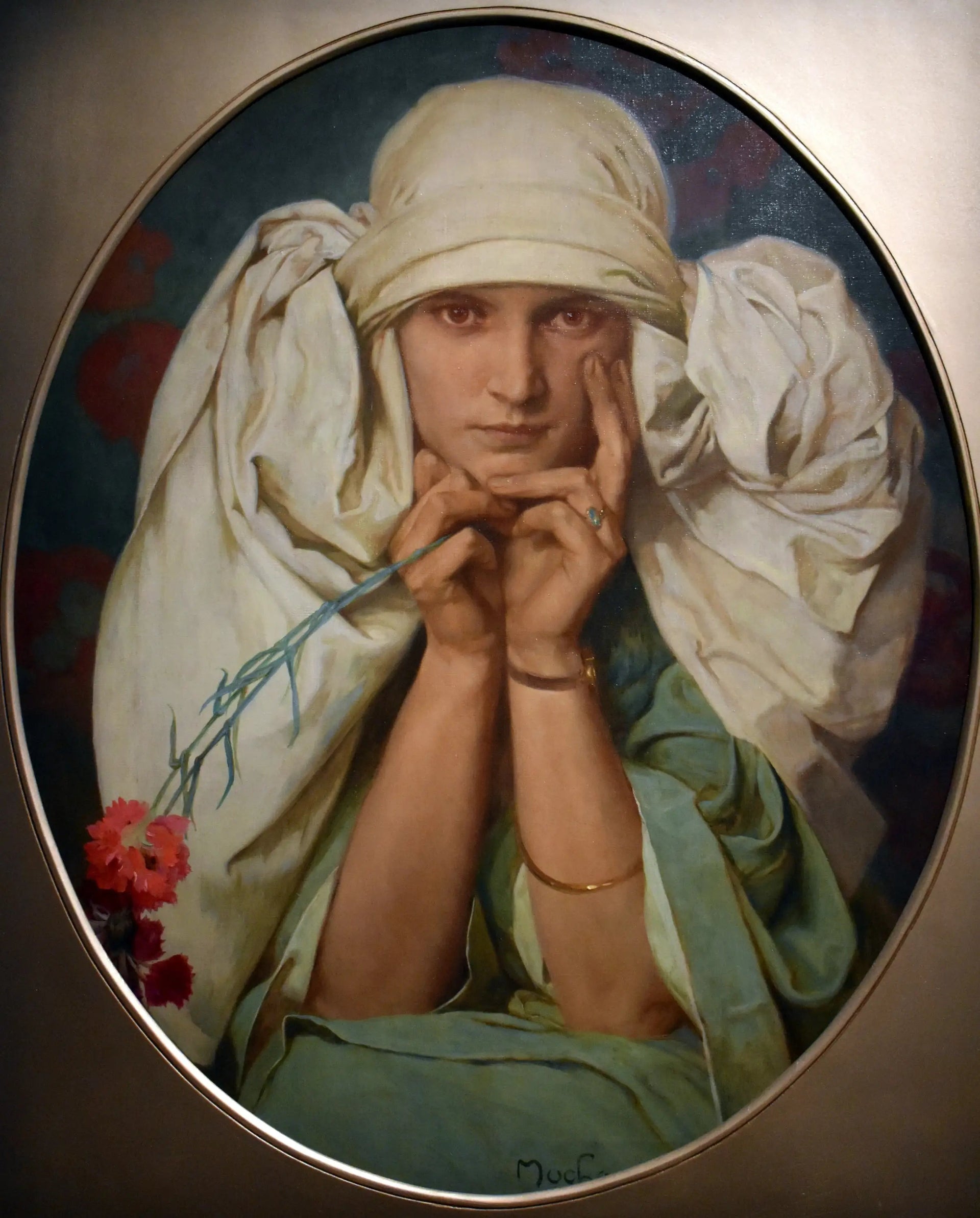Portrait de Jaroslava - Alphonse Mucha image 1 tableau peint à l’huile sur toile