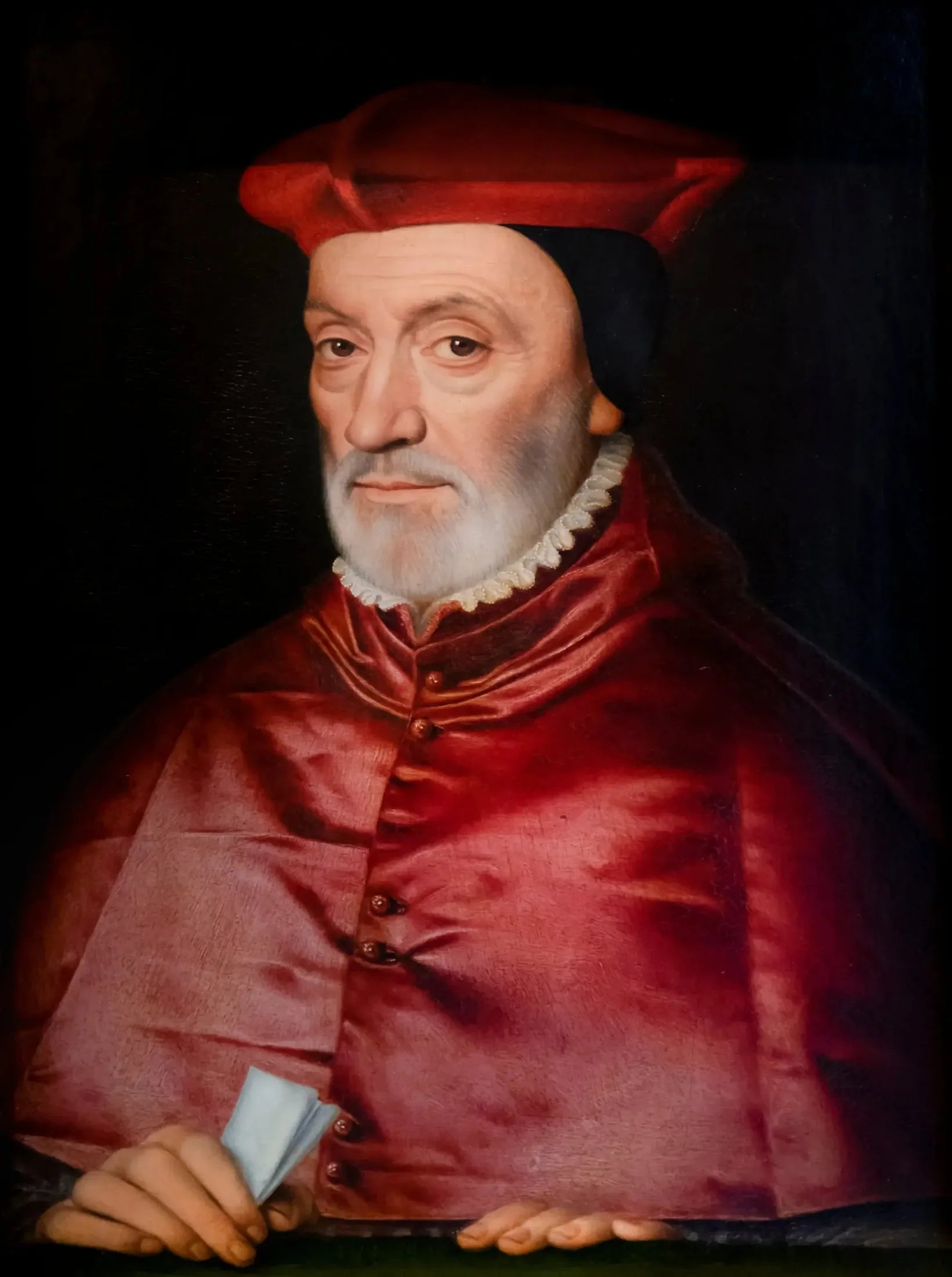Portrait de Jean Bertrand, archevêque et cardinal de Sens - Jean Clouet image 1 copie de tableau peinte à la main