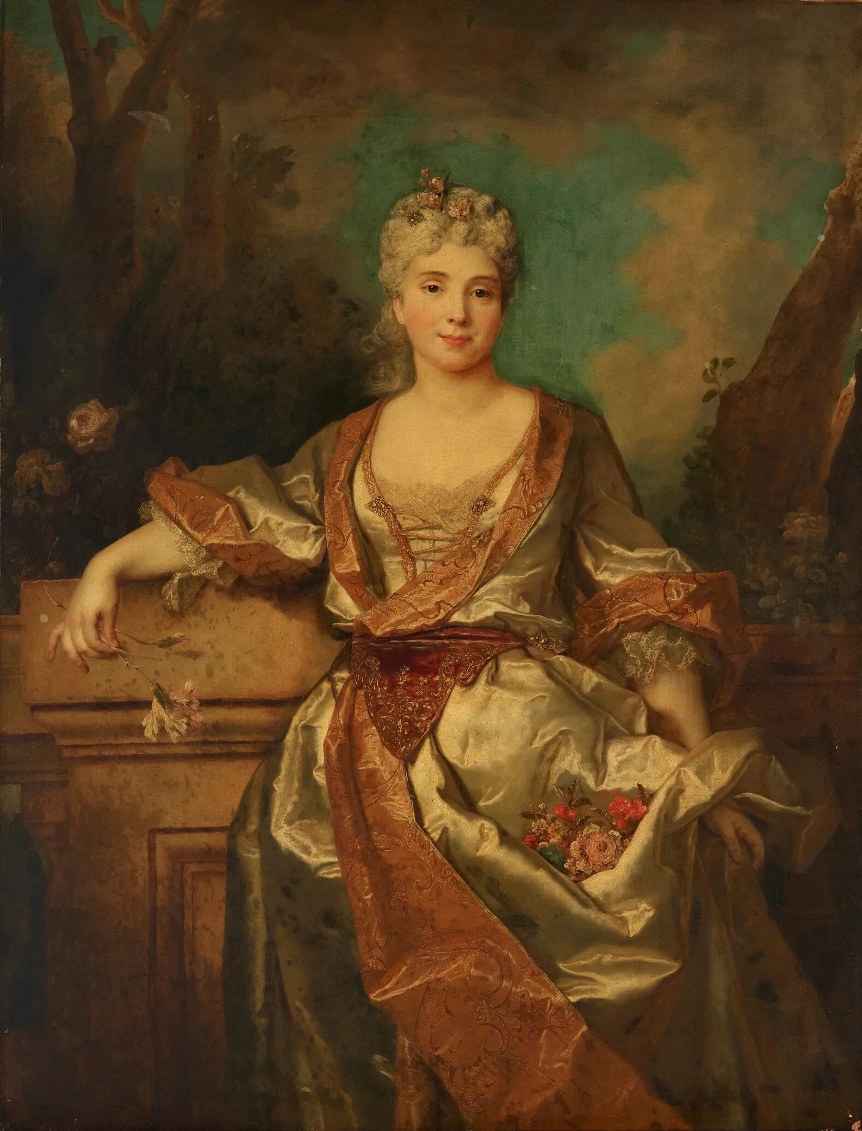 Portrait de Jeanne-Henriette Augustine de Fourcy, marquise de Puységur (1692-1737) - Nicolas de Largillière image 1 copie peinte à la main à l’huile