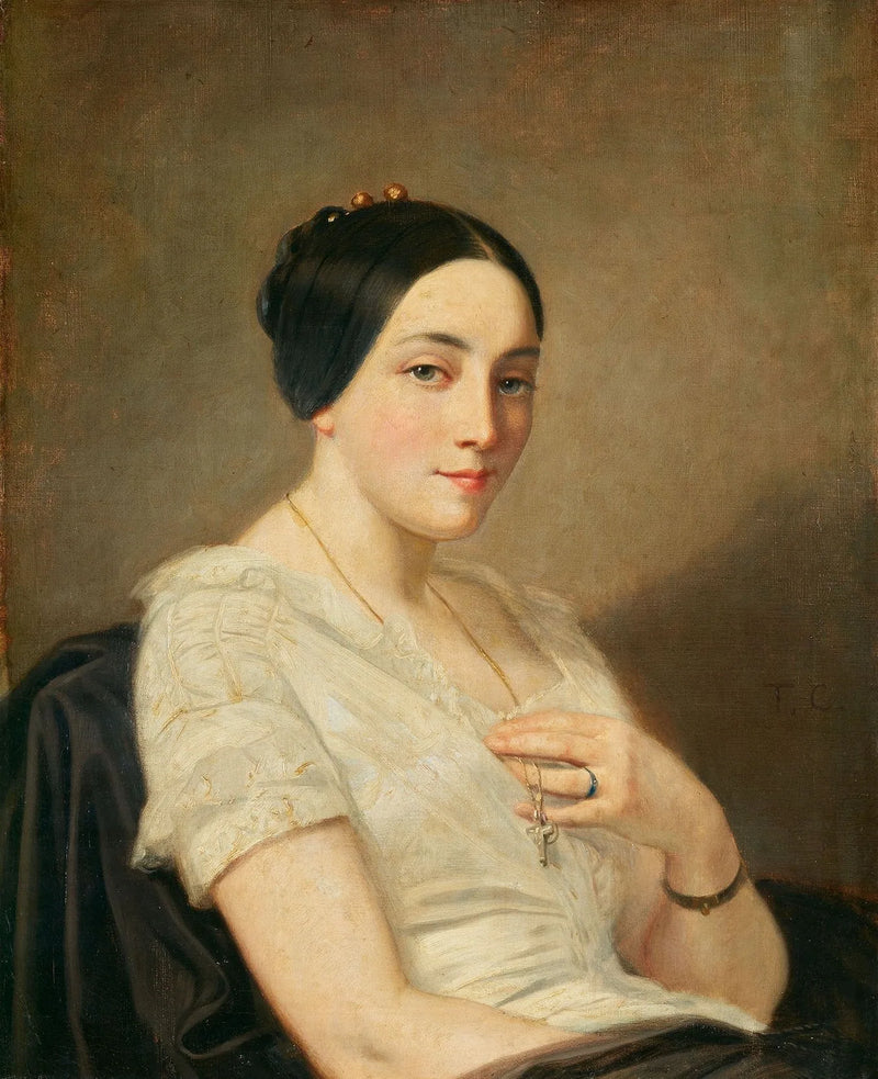 Portrait de jeune femme assise - Thomas Couture