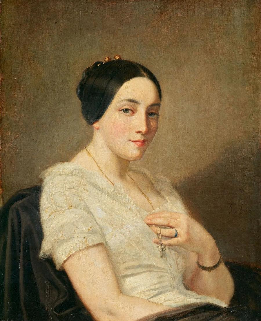 Portrait de jeune femme assise - Thomas Couture