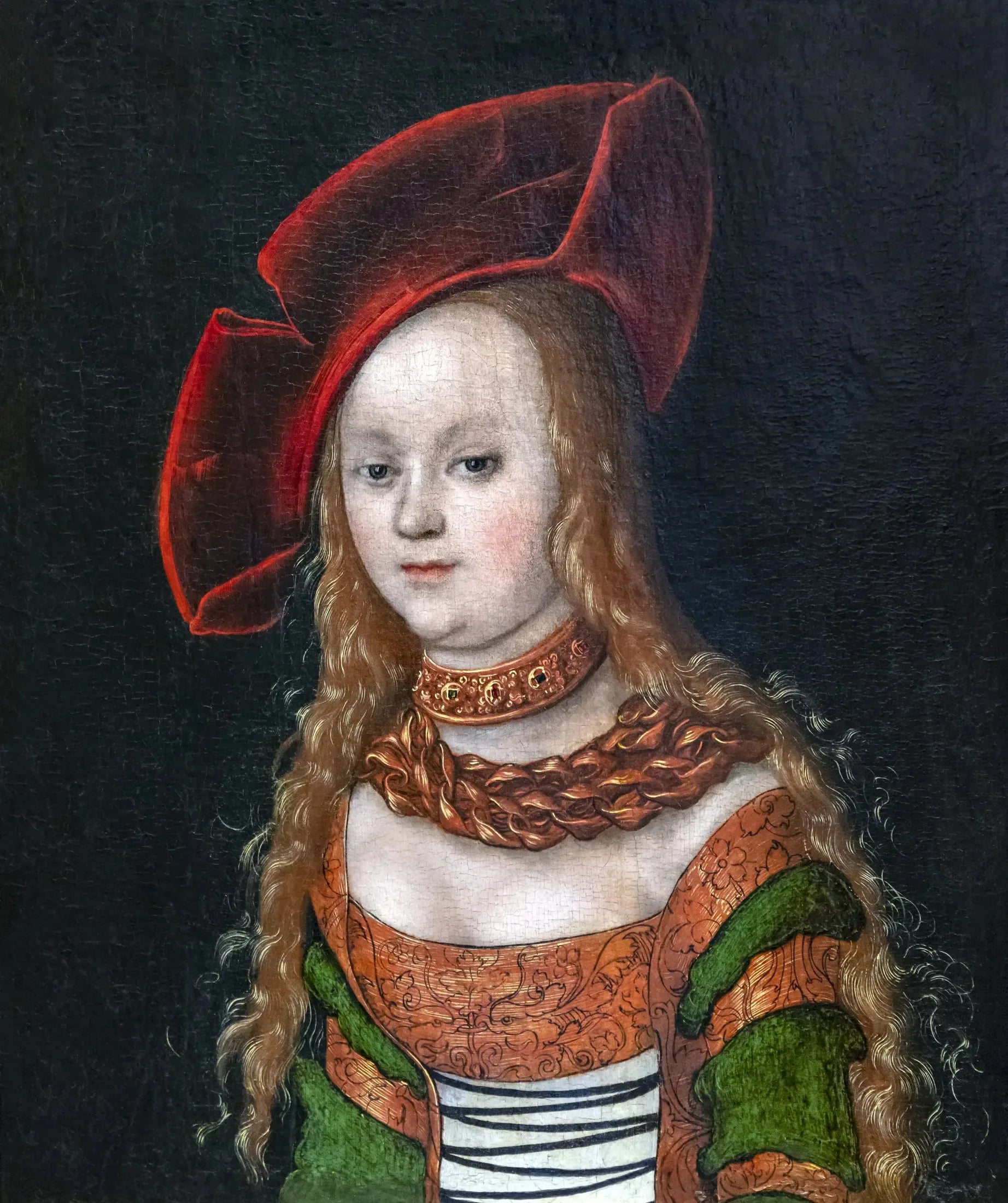 Portrait de jeune fille en buste - Lucas Cranach the Elder image 1 reproduction artisanale de tableau