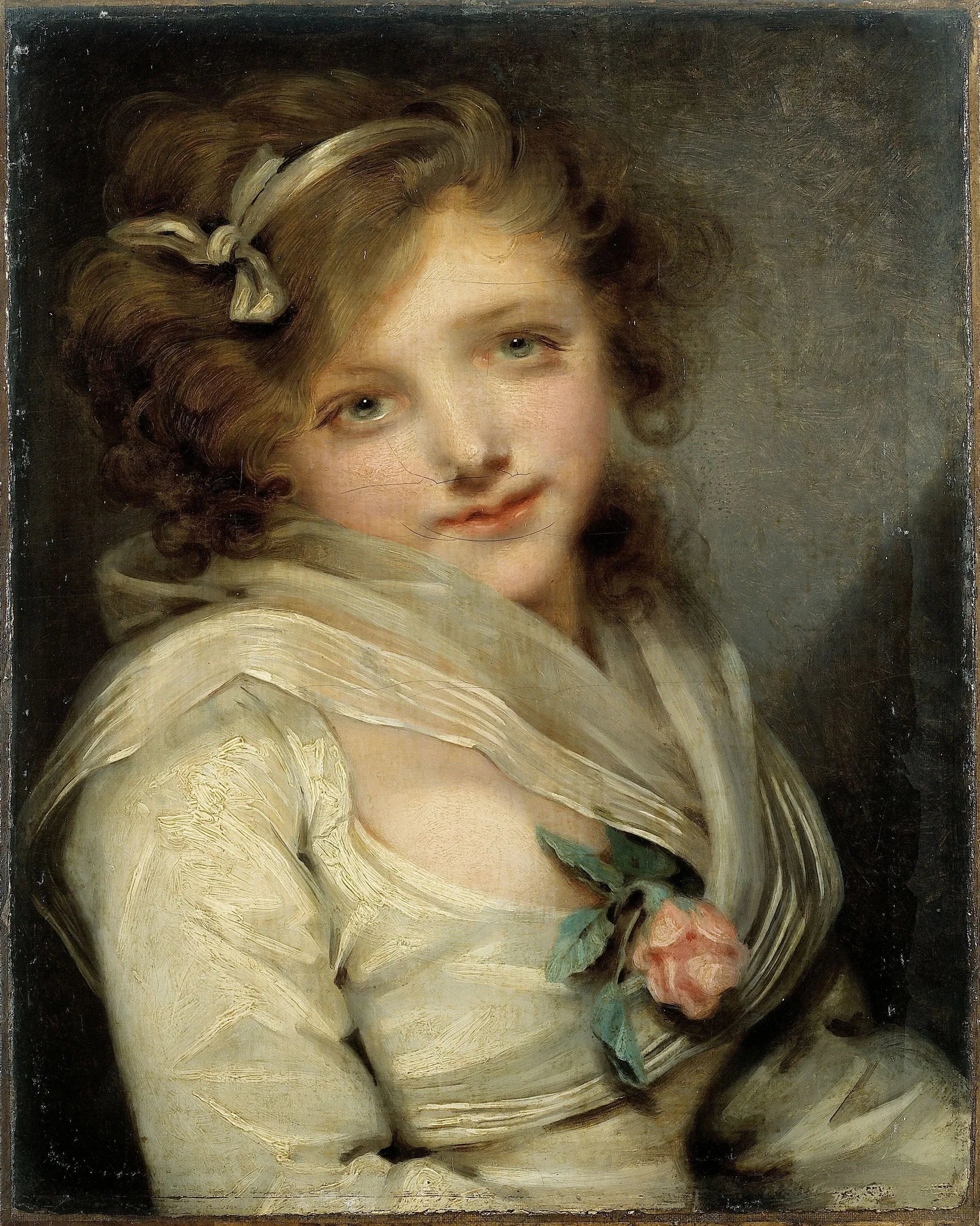 Portrait de jeune fille - Jean-Baptiste Greuze image 1 reproduction artisanale de tableau