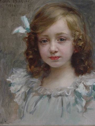 Portrait de jeune fille - Paul Chabas image 1 reproduction de peinture à l’huile