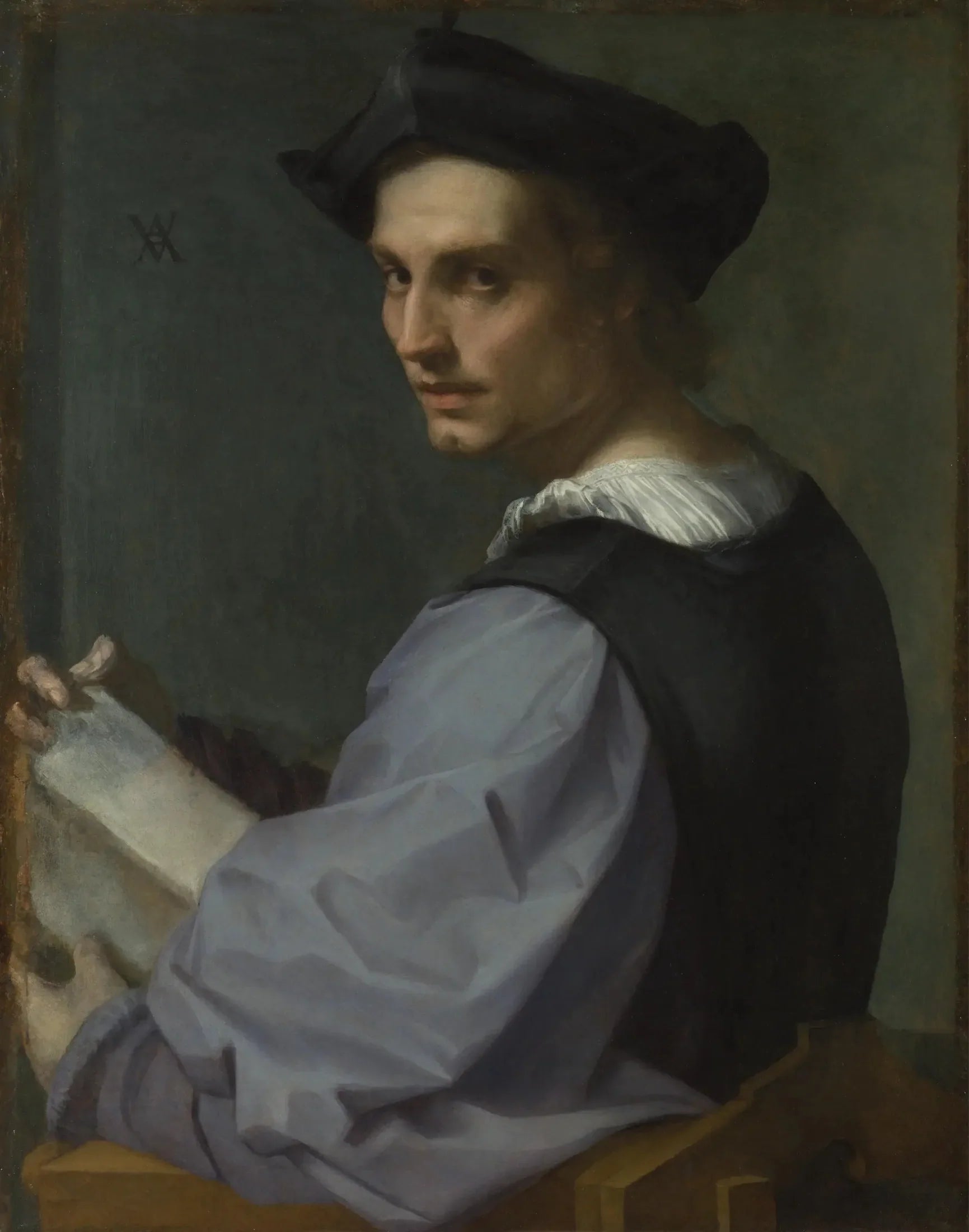 Portrait de jeune homme - Andrea del Sarto image 1 copie peinte à la main à l’huile
