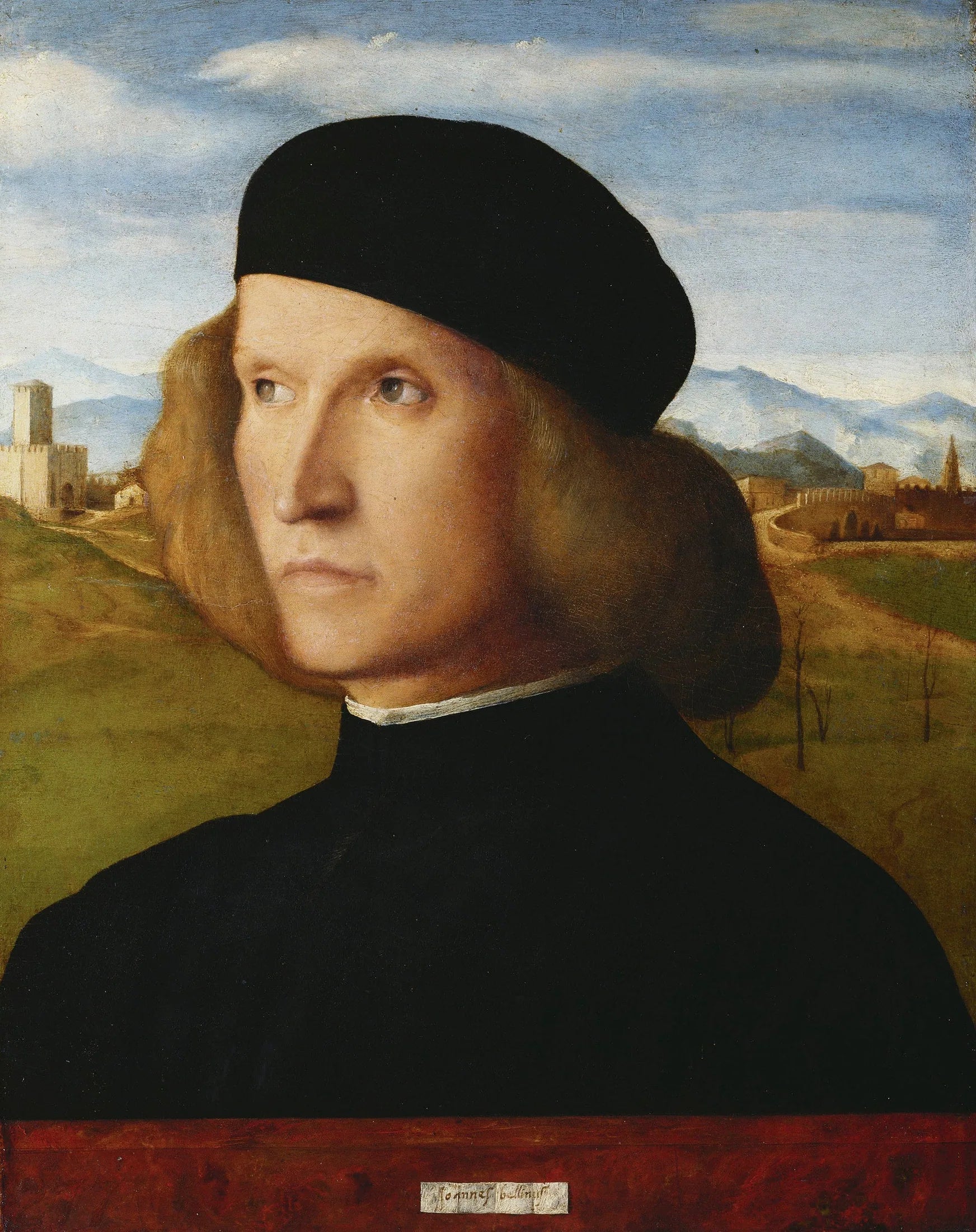 Portrait de jeune homme - Giovanni Bellini image 1 copie de tableau peinte à la main
