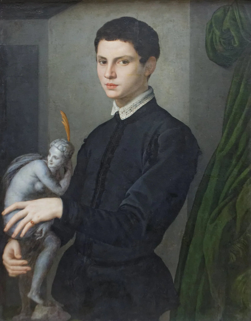 Portrait de jeune homme tenant une statuette - Bronzino