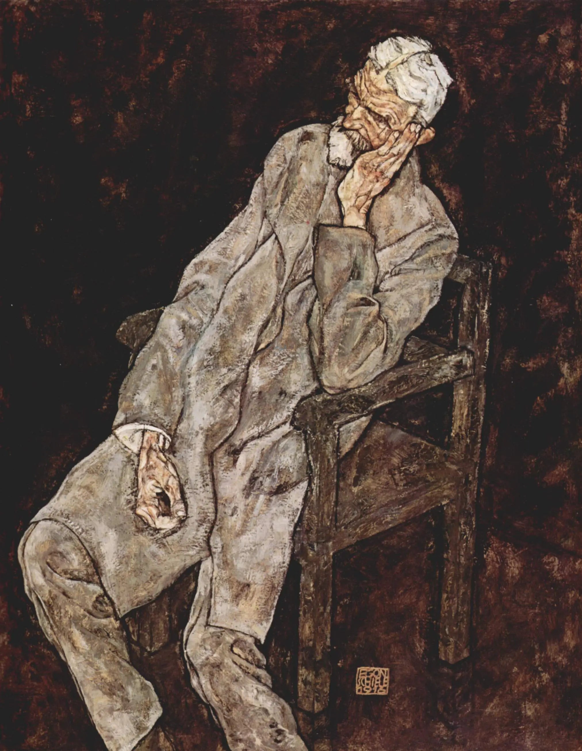 Portrait de Johann Harms - Egon Schiele image 1 tableau peint à l’huile sur toile