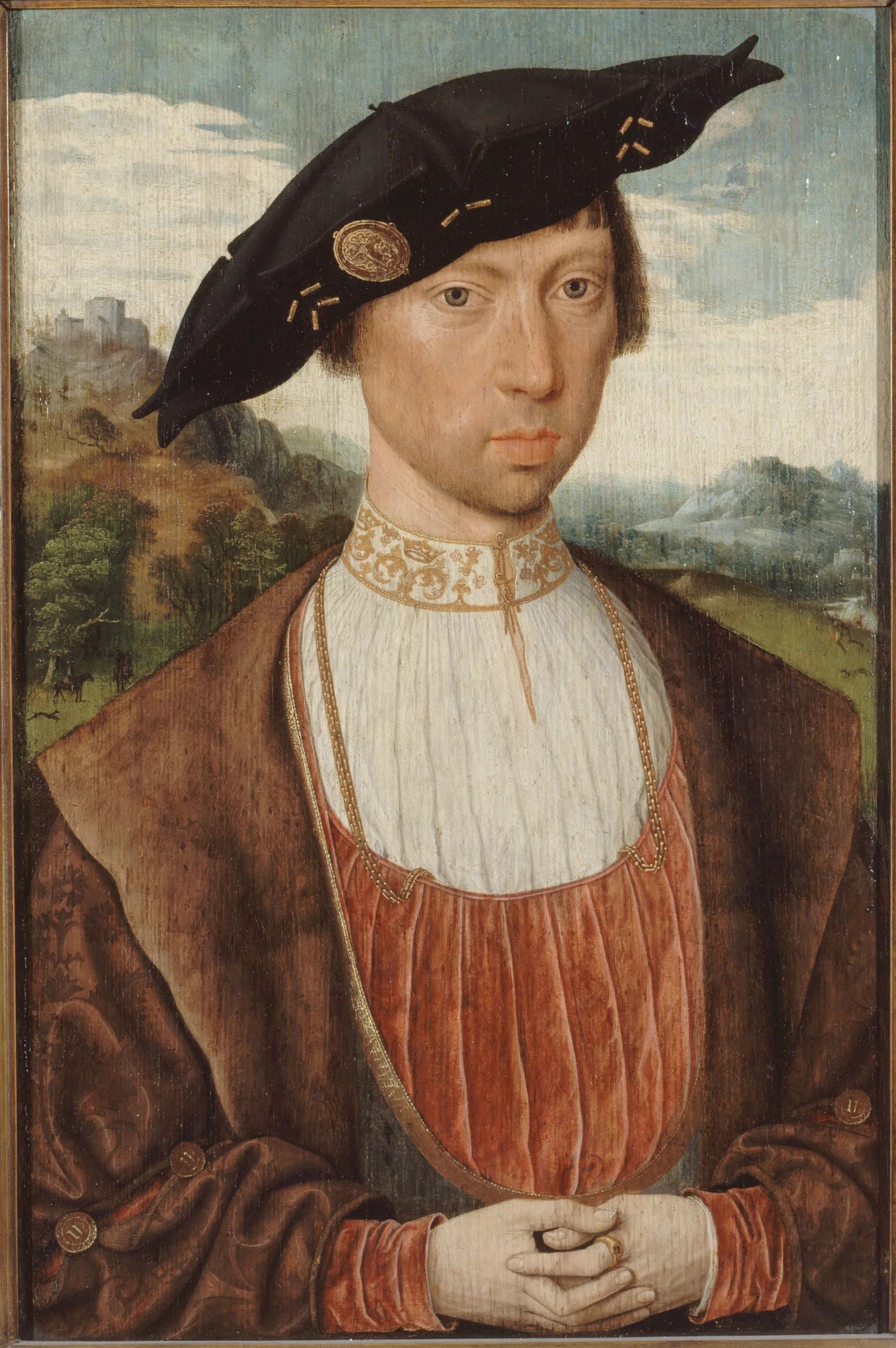 Portrait de Joost van Bronckhorst-Bleiswijk - Jan Mostaert image 1 reproduction artisanale de tableau