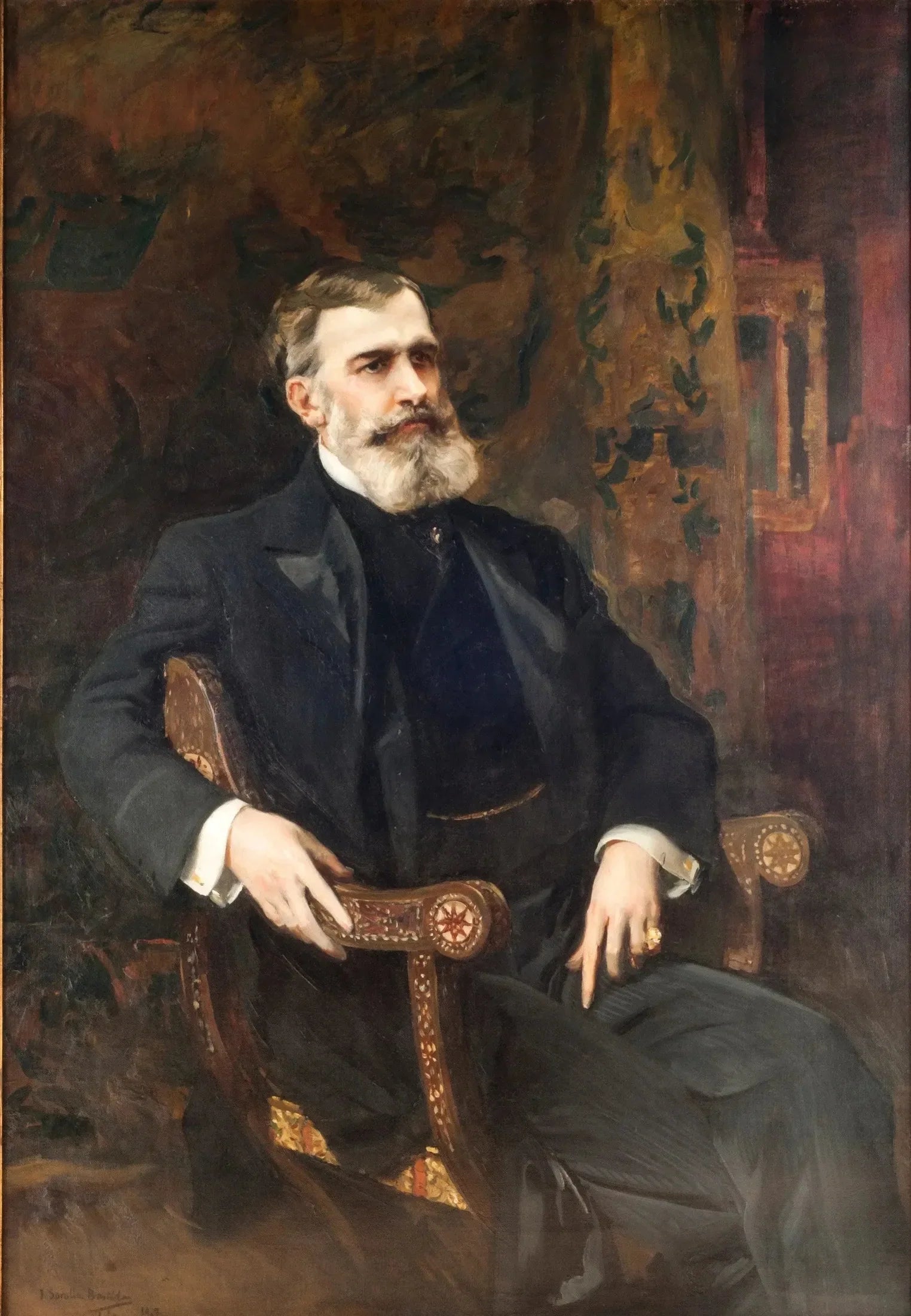 Portrait de José Prudencio Guerrico - Joaquín Sorolla image 1 copie peinte à la main à l’huile
