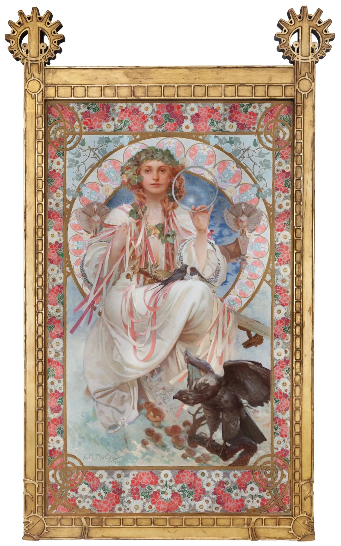 Portrait de Joséphine Crane-Bradley en Slavia - Alphonse Mucha image 1 reproduction d’œuvre d’art à l’huile