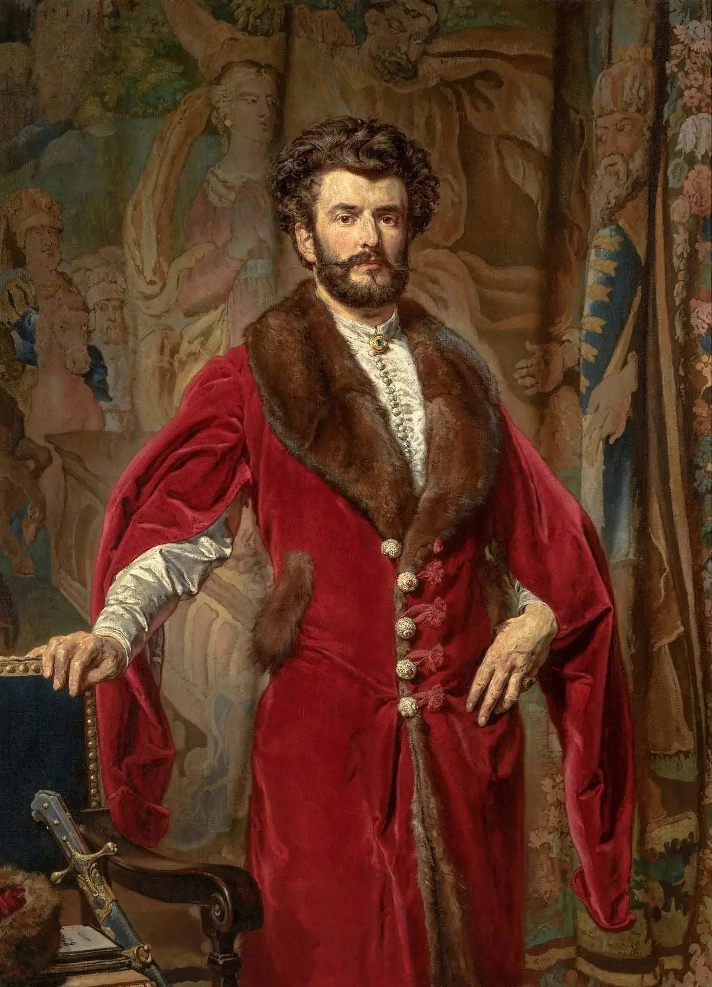 Portrait de Józef Ciechoński - Jan Matejko image 1 reproduction artisanale de tableau
