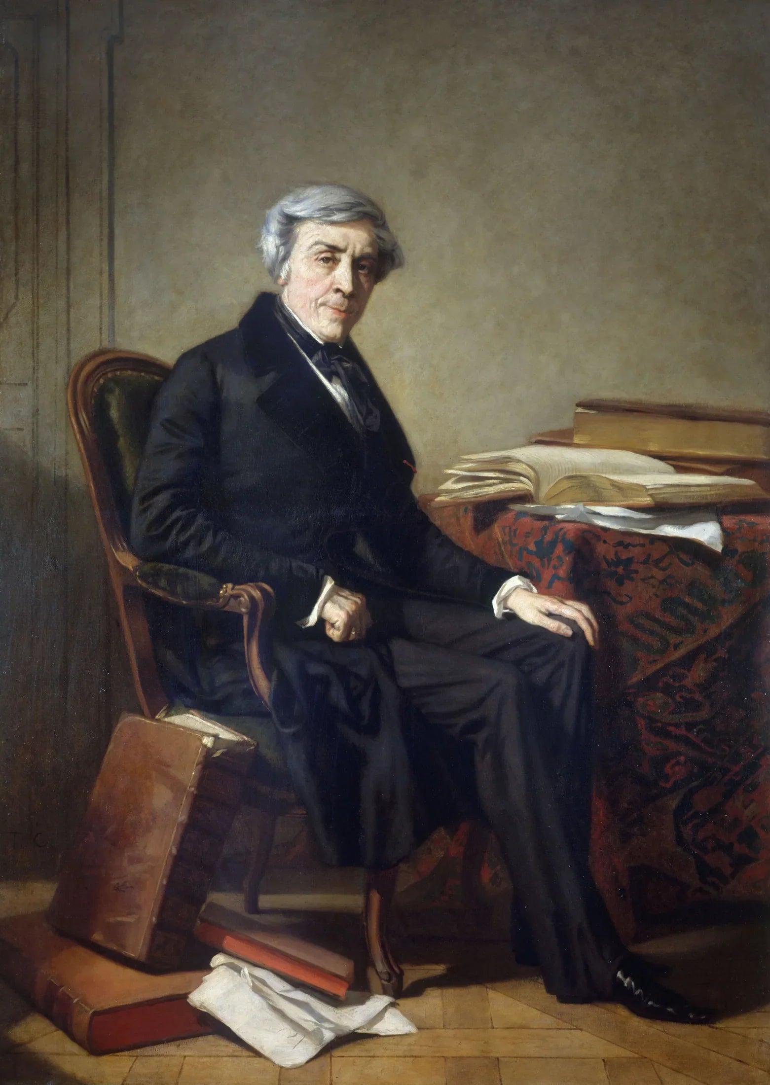 Portrait de Jules Michelet (1798-1874), historien - Thomas Couture image 1 reproduction de peinture à l’huile
