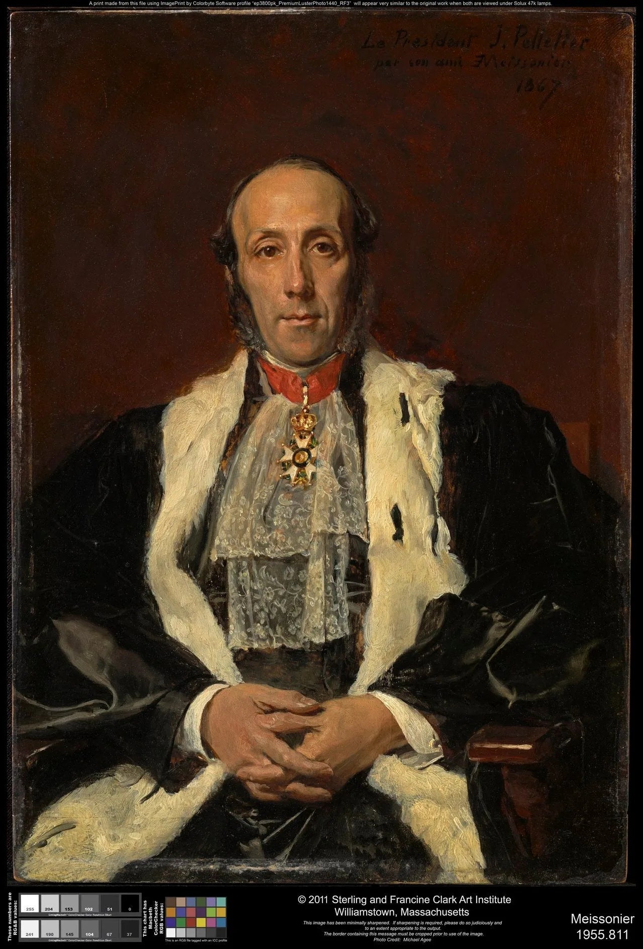 Portrait de Jules Pelletier - Ernest Meissonier image 1 copie de tableau peinte à la main