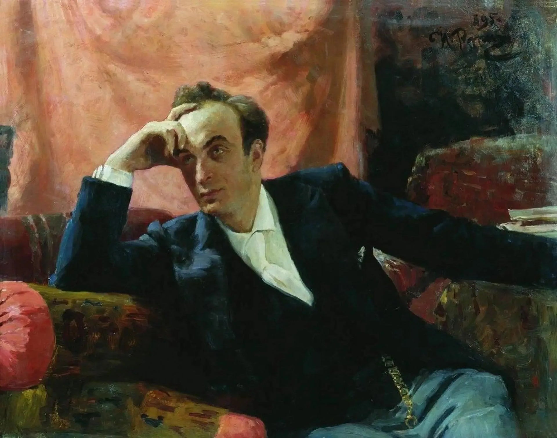 Portrait de l'acteur Grigori Grigorievich Ghe - Ilya Repin image 1 copie peinte à la main à l’huile