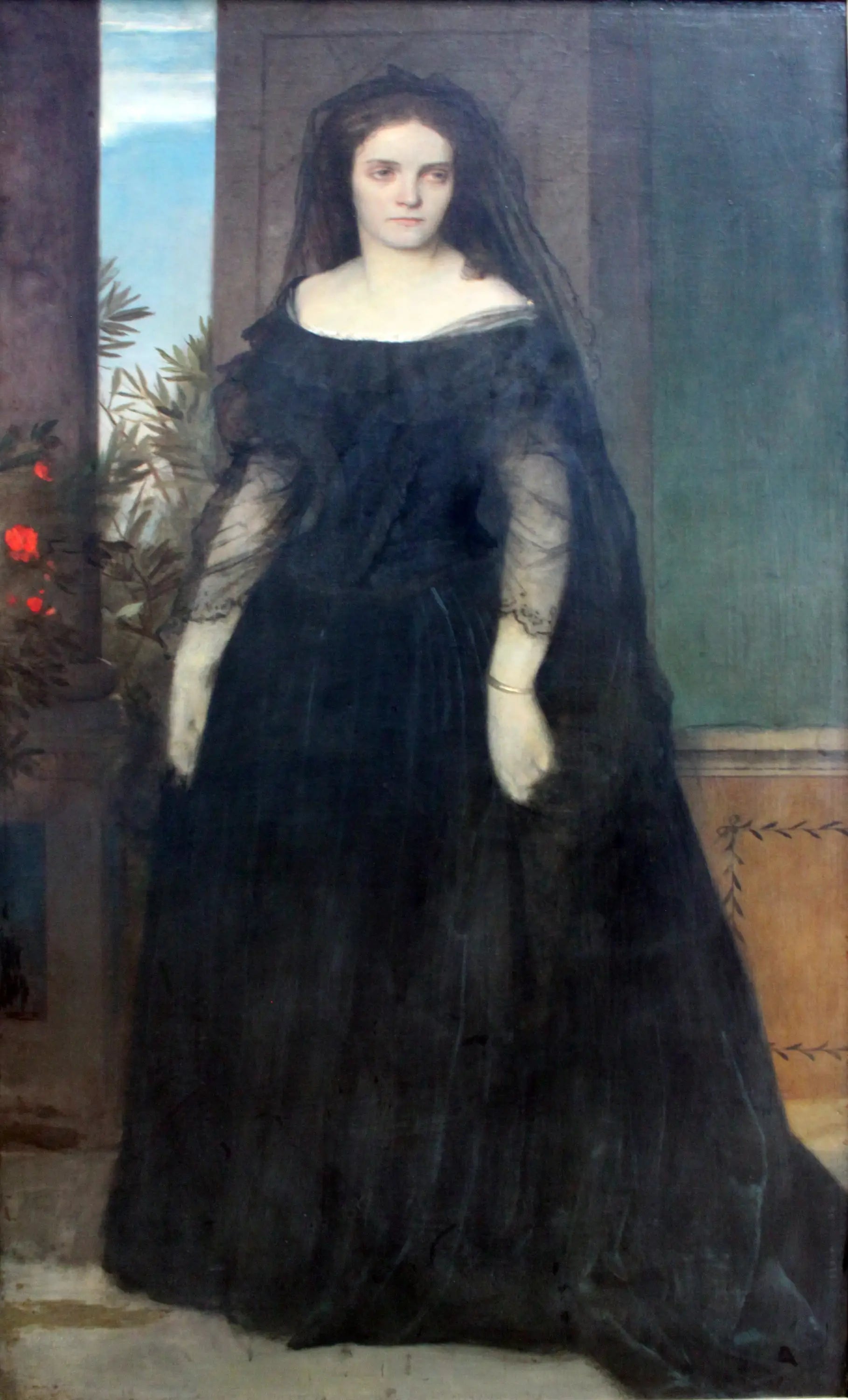 Portrait de l'actrice Fanny Janauschek - Arnold Böcklin image 1 reproduction artisanale de tableau