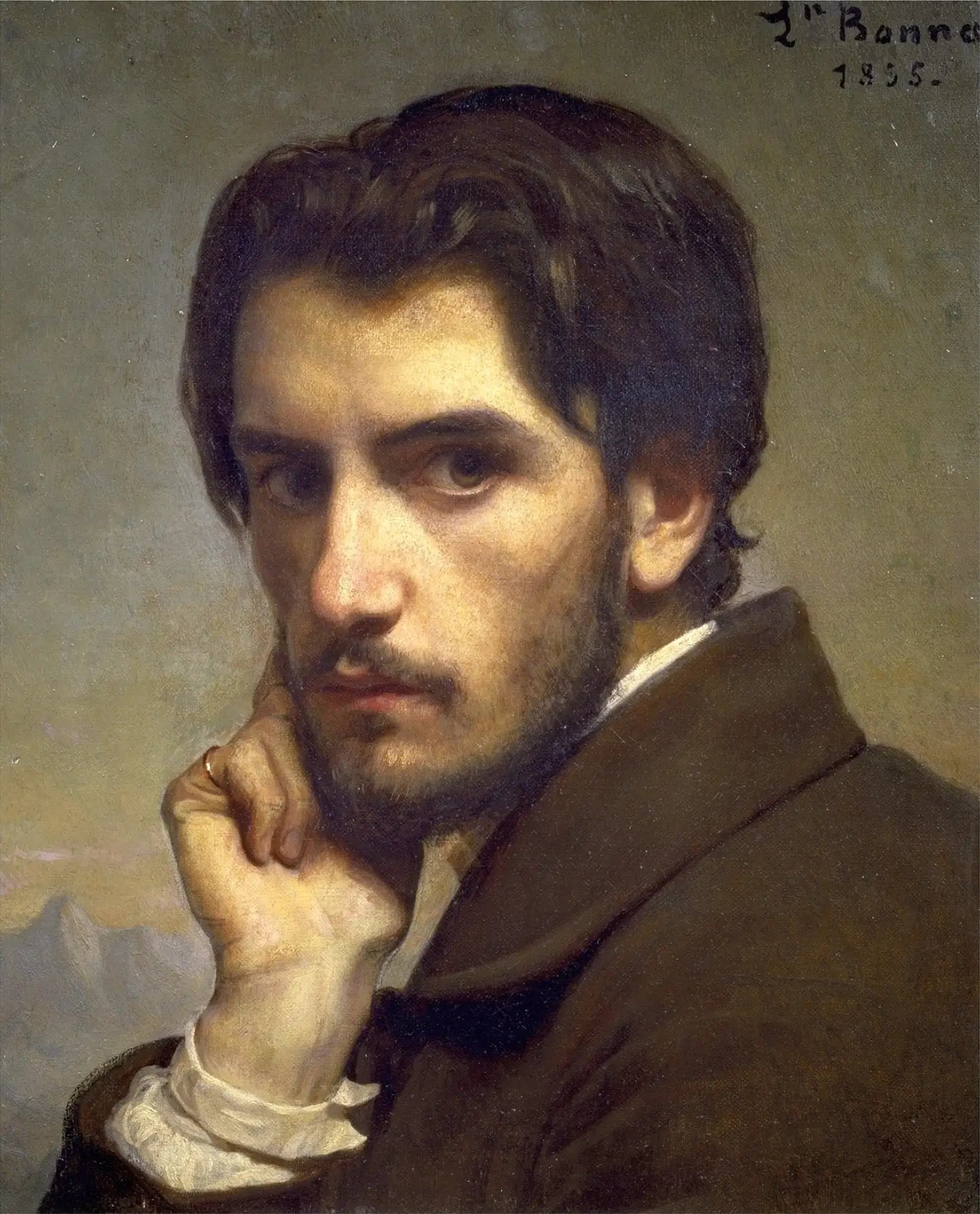 Portrait de l'artiste - Léon Bonnat image 1 copie peinte à la main à l’huile