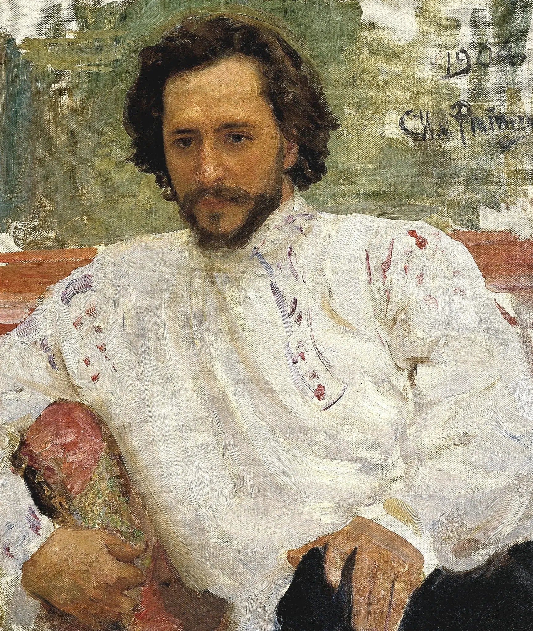 Portrait de l'écrivain Léonid Nikolaïevitch Andreïev. - Ilya Repin image 1 copie de tableau peinte à la main