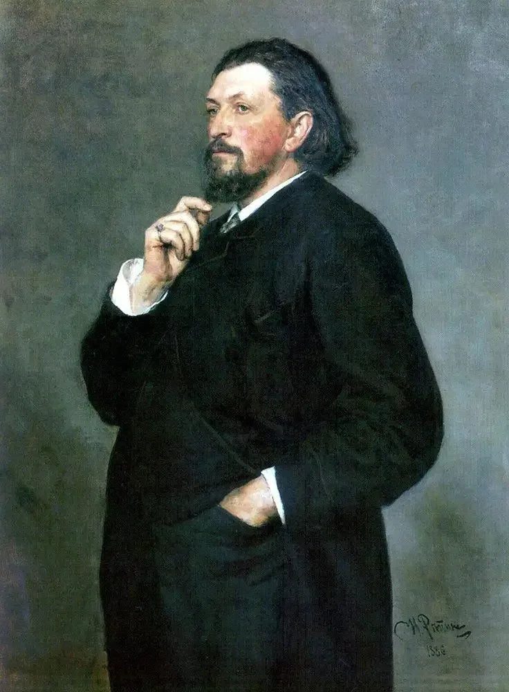 Portrait de l'éditeur musical et mécène Mitrofan Petrovich Belyayev - Ilya Repin image 1 tableau peint à l’huile sur toile