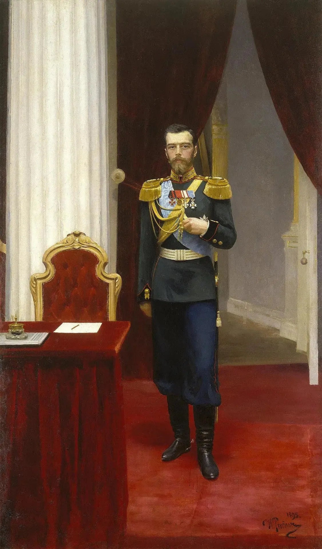 Portrait de l'empereur Nicolas II - Ilya Repin image 1 reproduction artisanale de tableau