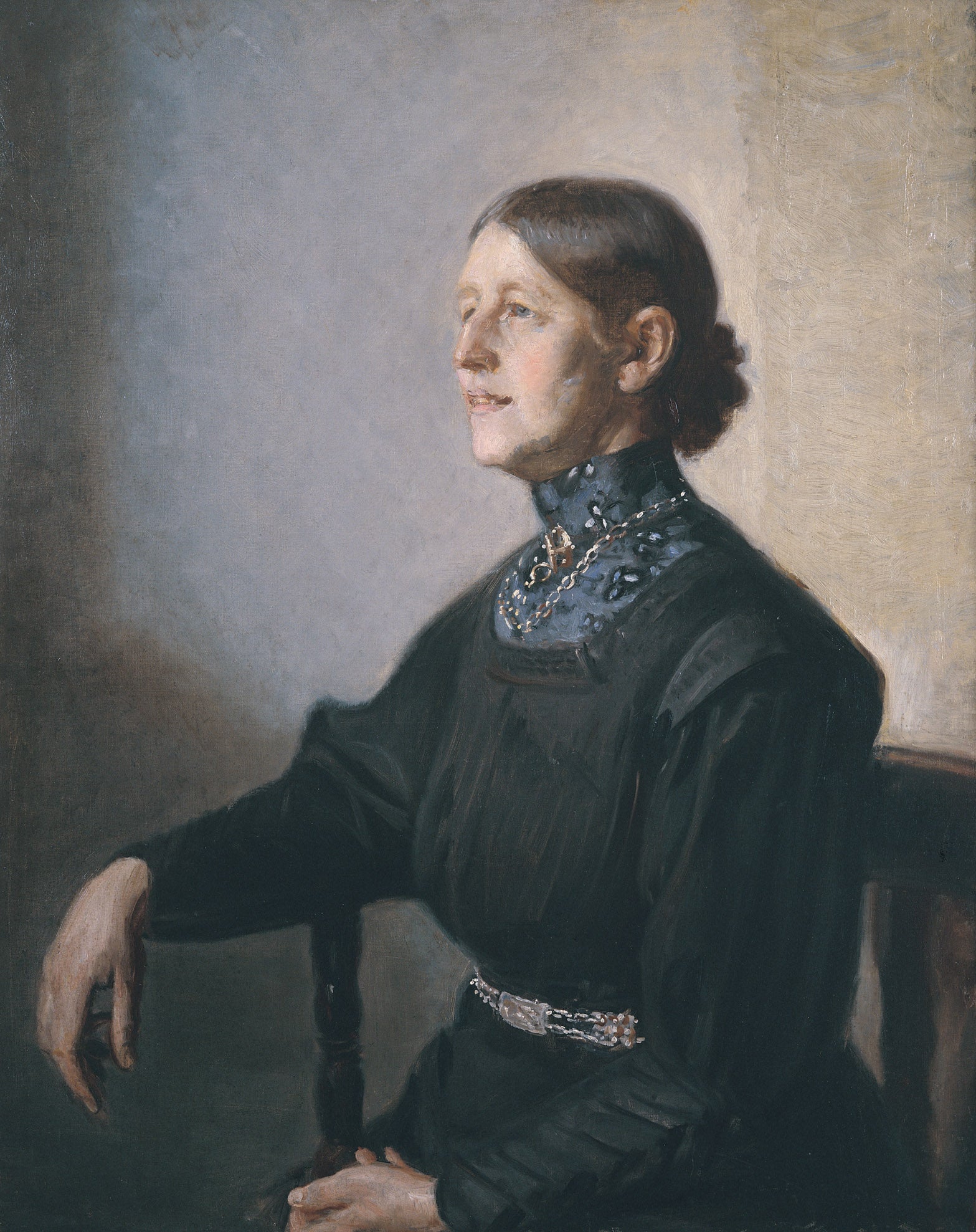 Portrait de l’épouse de l’artiste, la peintre Anna Ancher - Michael Peter Ancher image 1 reproduction artisanale de tableau