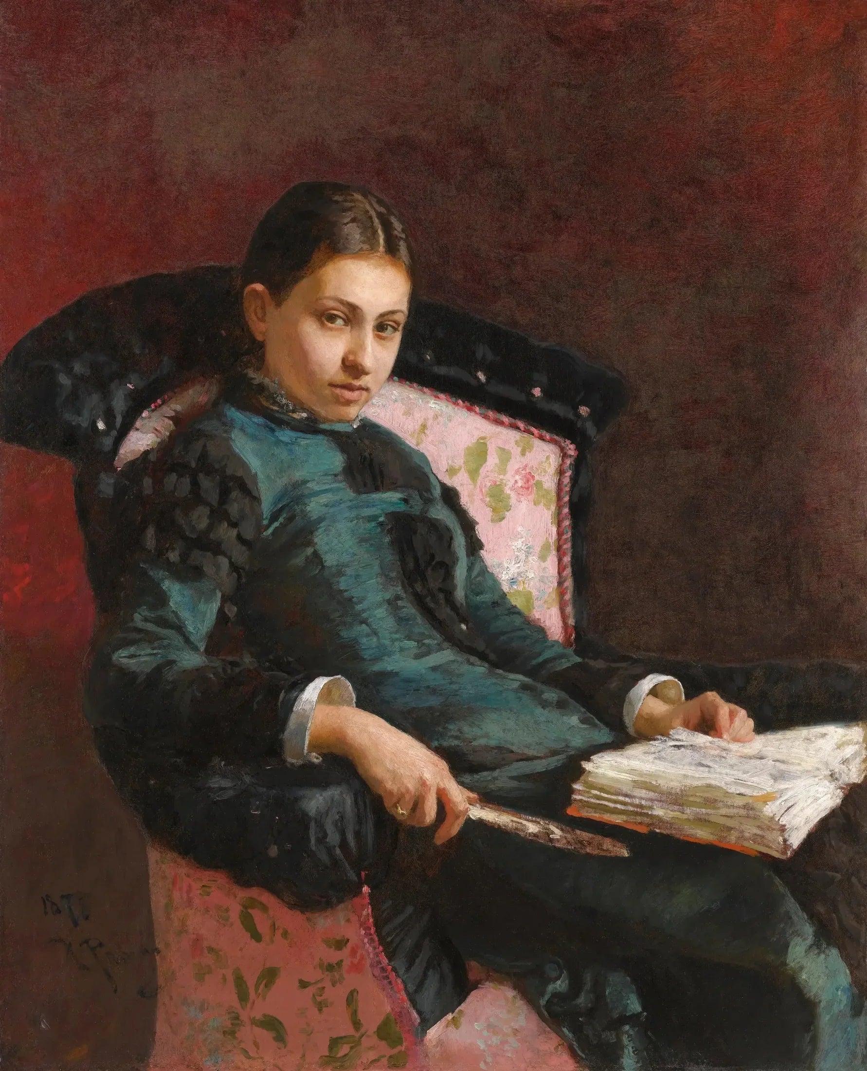 Portrait de l'épouse de l'artiste, Vera Repin" - Ilya Repin image 1 copie de tableau peinte à la main