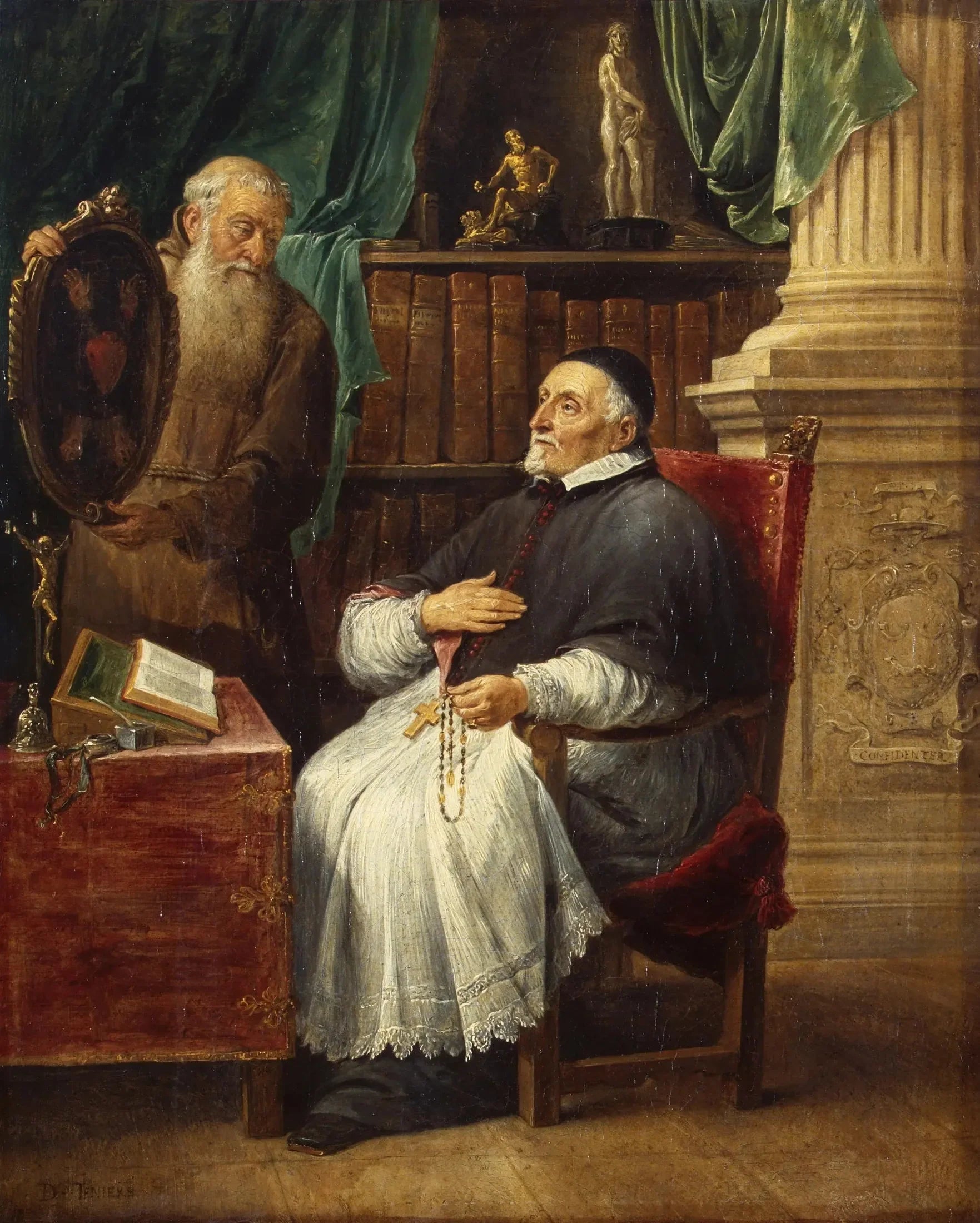 Portrait de l'évêque Antonius Triest et de son frère Eugène, capucin - David Teniers le Jeune image 1 reproduction artisanale de tableau