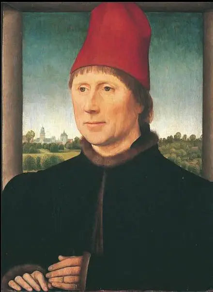 Portrait de l'homme au bonnet rouge - Hans Memling image 1 copie peinte à la main à l’huile