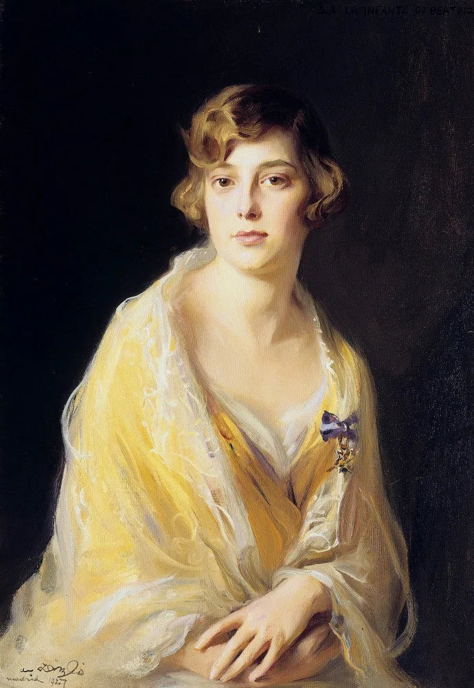 Portrait de l'infante Béatrice de Bourbon - Philip de László image 1 reproduction artisanale de tableau