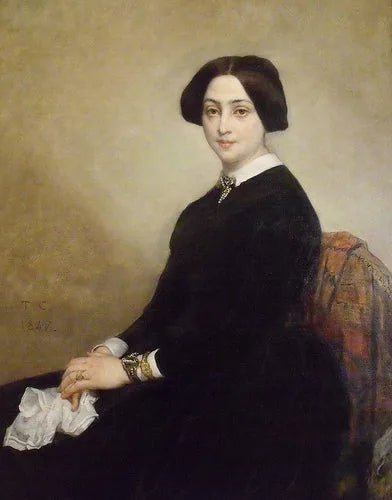 Portrait de la baronne d'Astier de la Vigerie - Thomas Couture image 1 reproduction artisanale de tableau