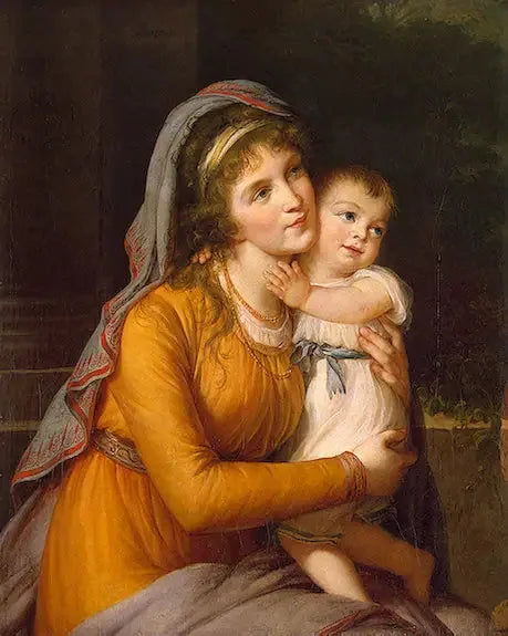 Portrait de la comtesse Anna Stroganova avec son fils - Élisabeth Vigée Le Brun image 1 reproduction d’œuvre d’art à l’huile