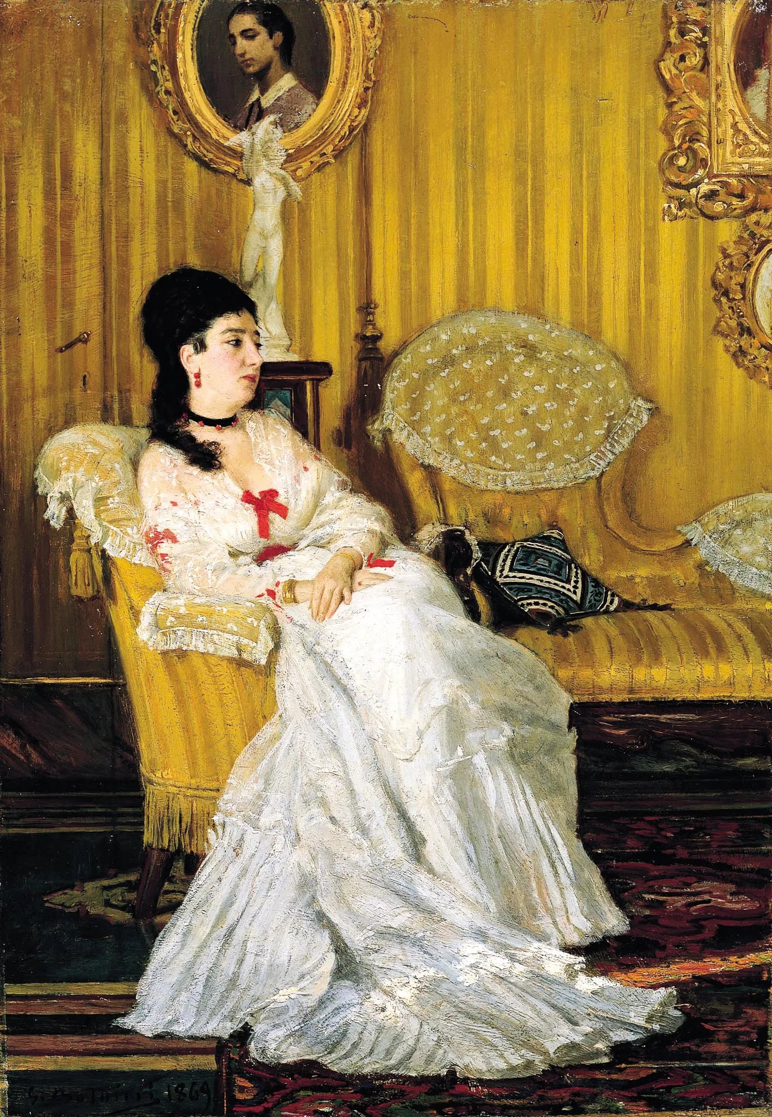 Portrait de la comtesse Carlotta Aloisi Papudoff - Giovanni Boldini image 1 copie de tableau peinte à la main